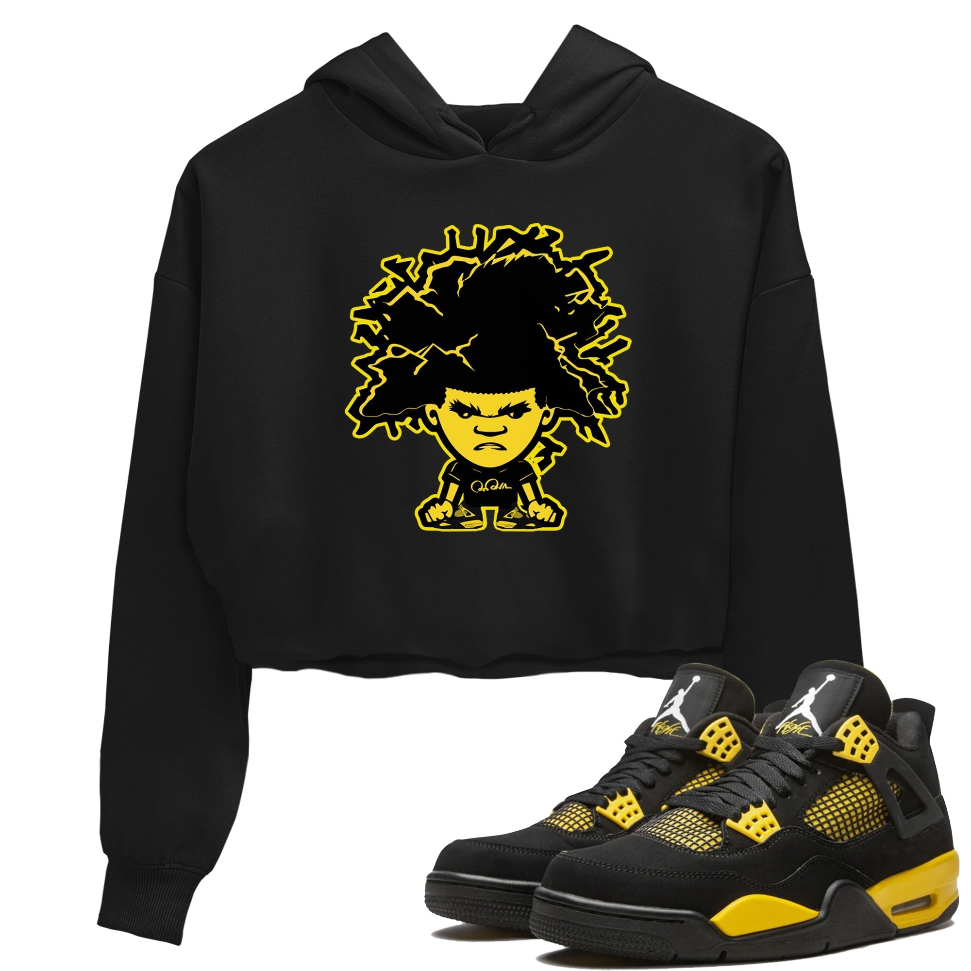 Afro Boy Women's Tops - Air Jordan 4 Thunder