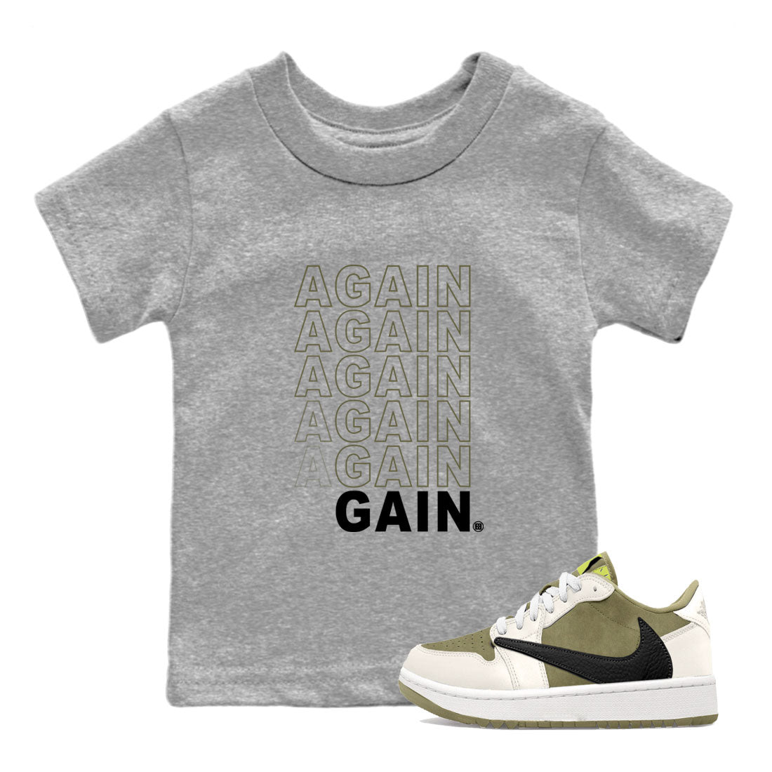 Again Gain snkmatch Tee Kids - Air Jordan 1 Travis Scott Golf