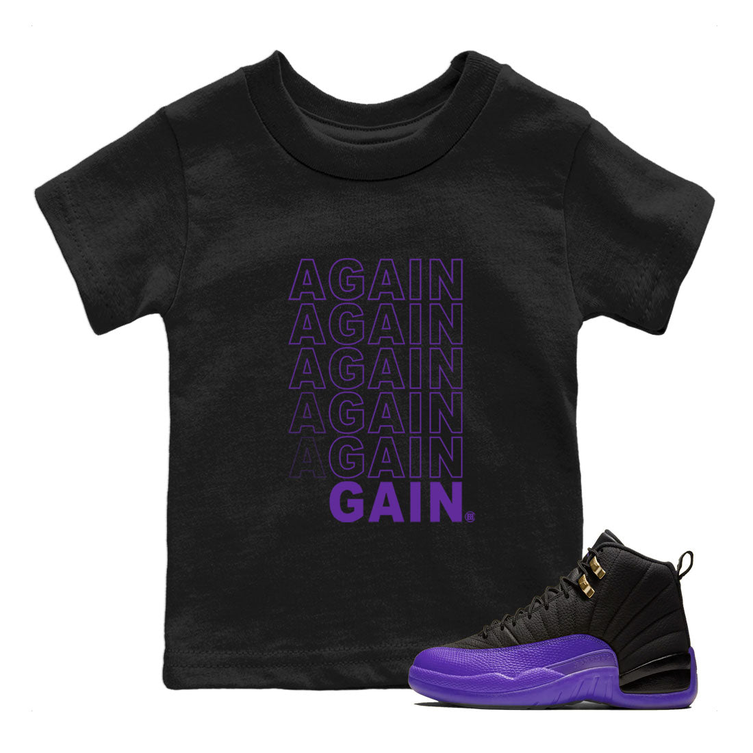 Again Gain snkmatch Tee Kids - Air Jordan 12 Field Purple