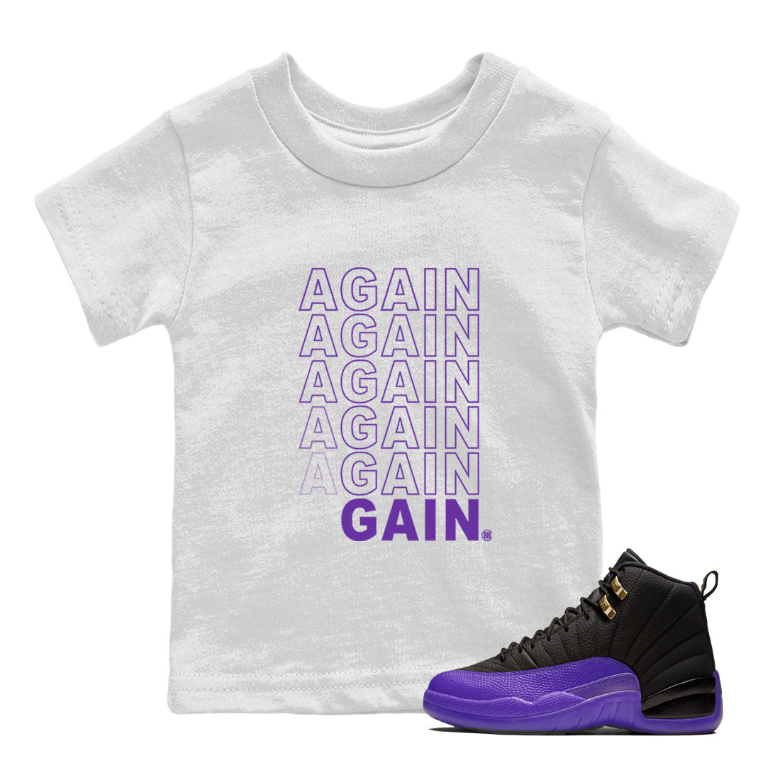 Again Gain snkmatch Tee Kids - Air Jordan 12 Field Purple