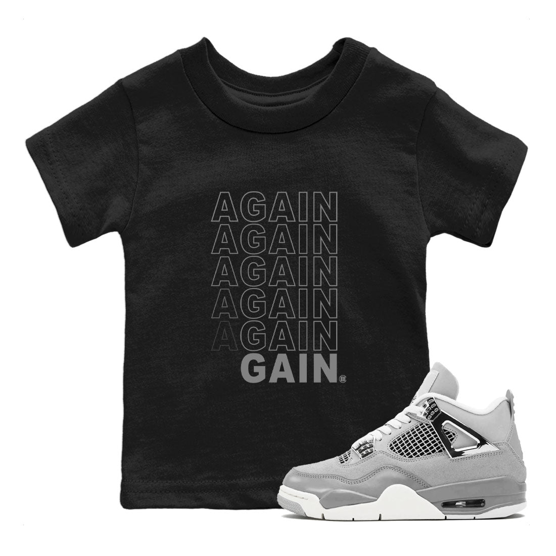Again Gain snkmatch Tee Kids - Air Jordan 4 Frozen Moments