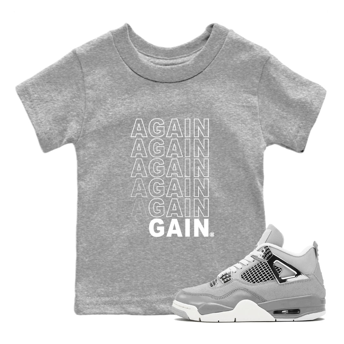 Again Gain snkmatch Tee Kids - Air Jordan 4 Frozen Moments