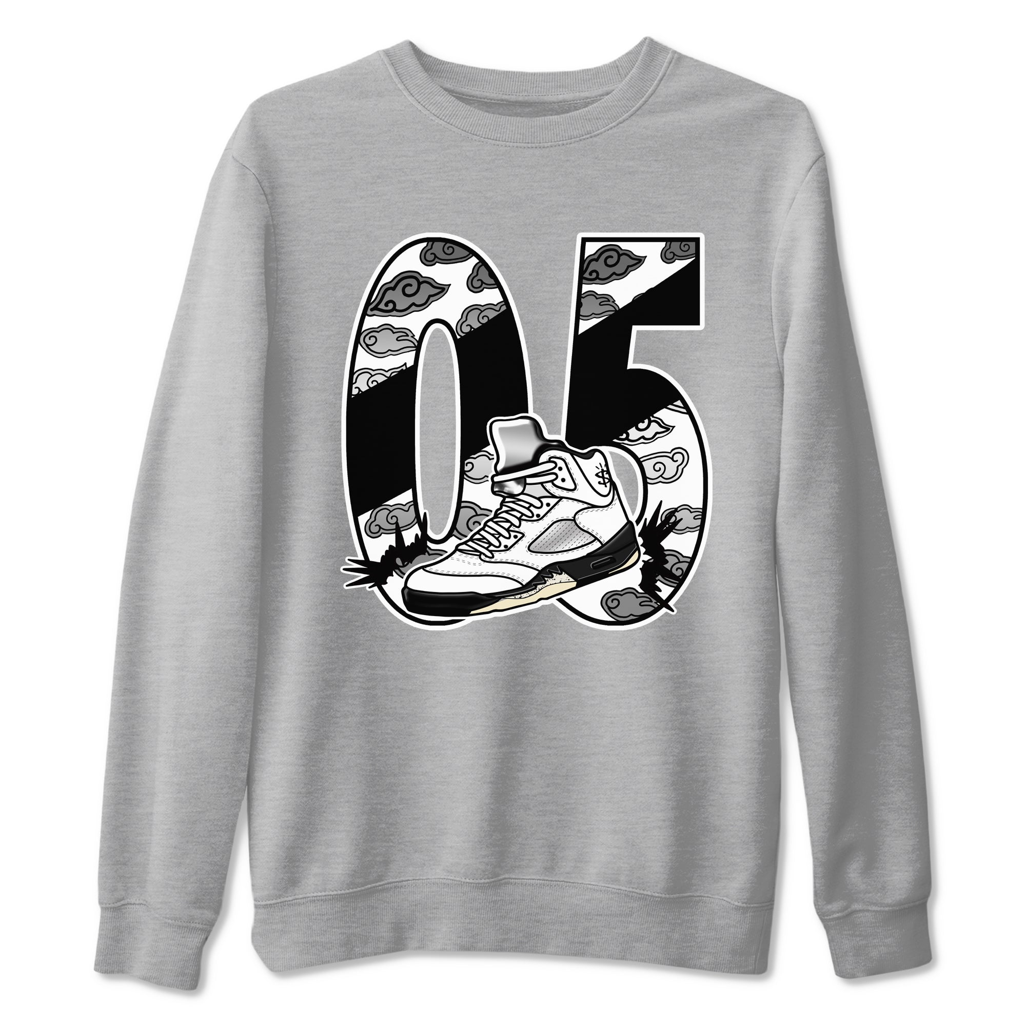 Aggressive Dribble snkmatch Tees - Air Jordan 5 White Black