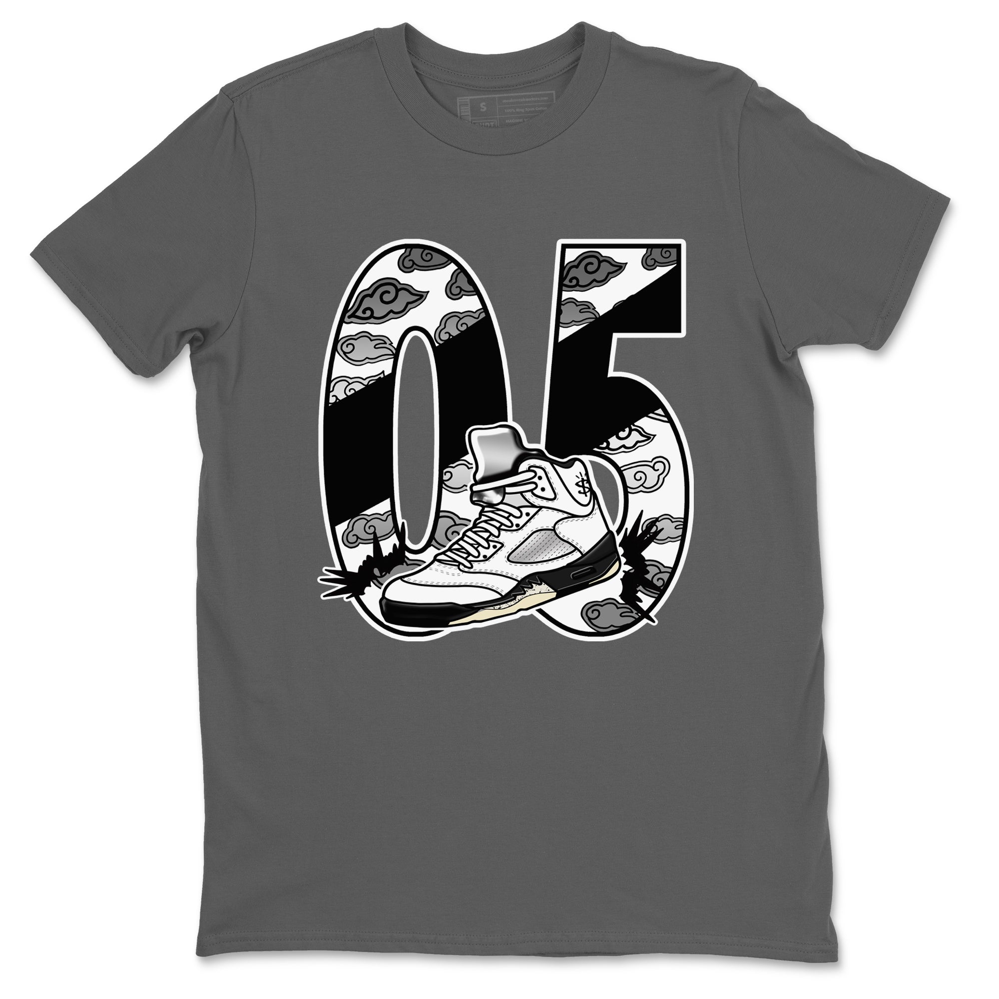 Aggressive Dribble snkmatch Tees - Air Jordan 5 White Black