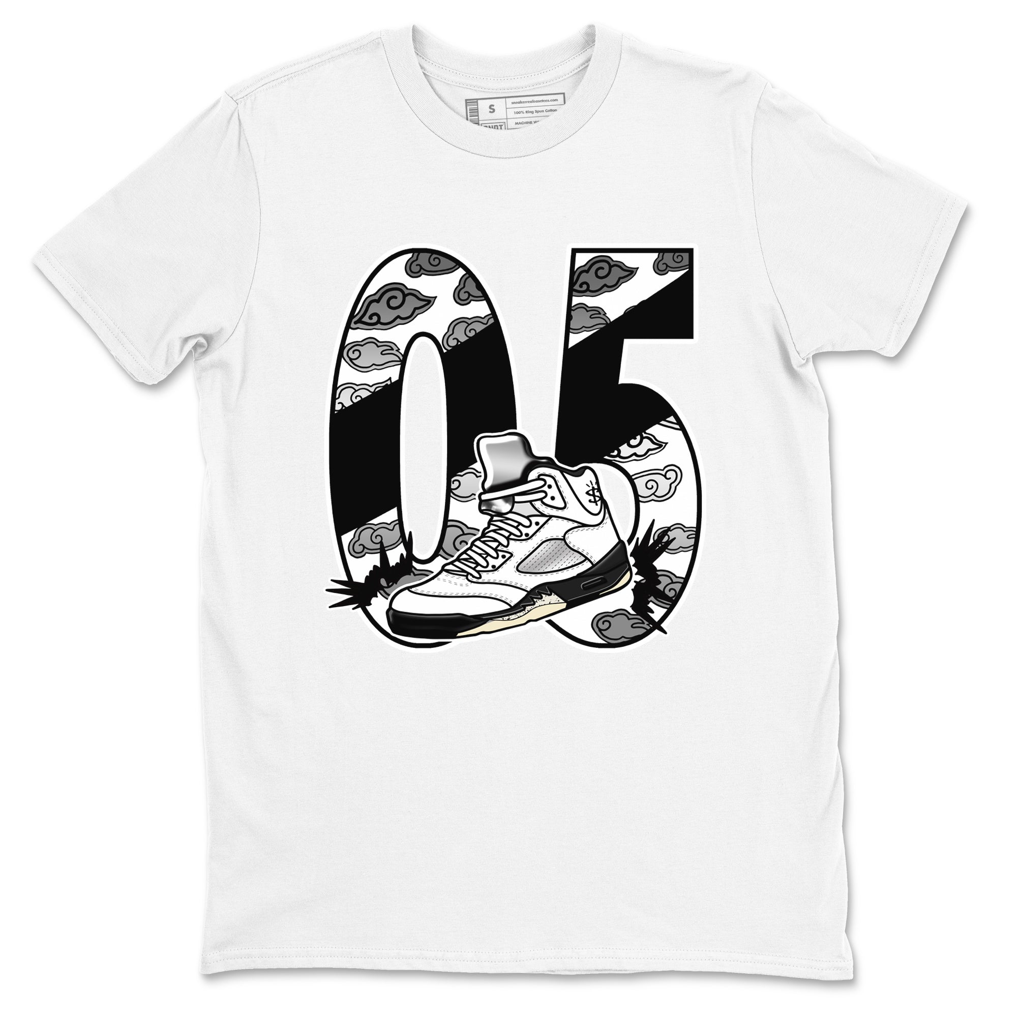 Aggressive Dribble snkmatch Tees - Air Jordan 5 White Black