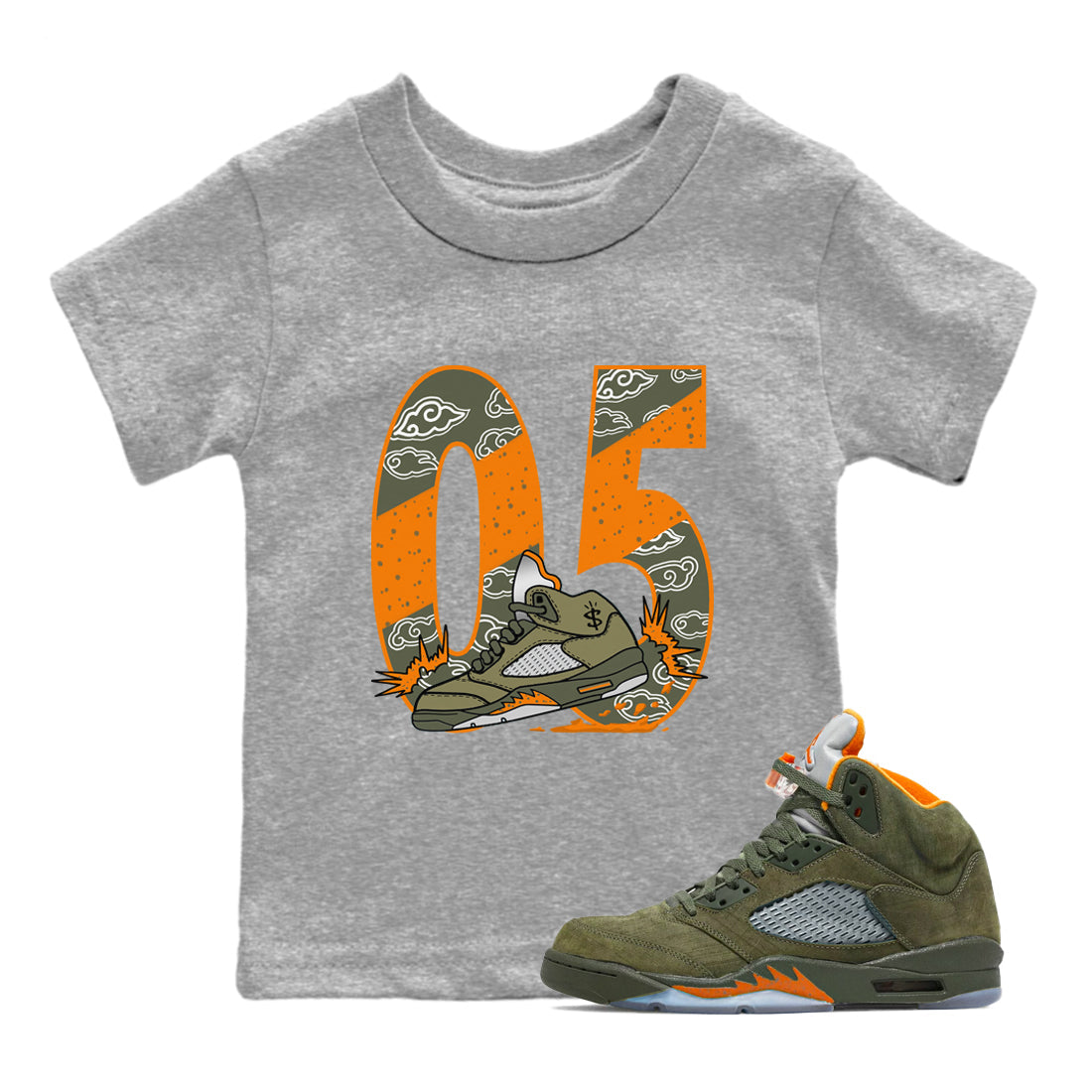 Aggressive Dribble snkmatch Tees Kids - Air Jordan 5 Olive