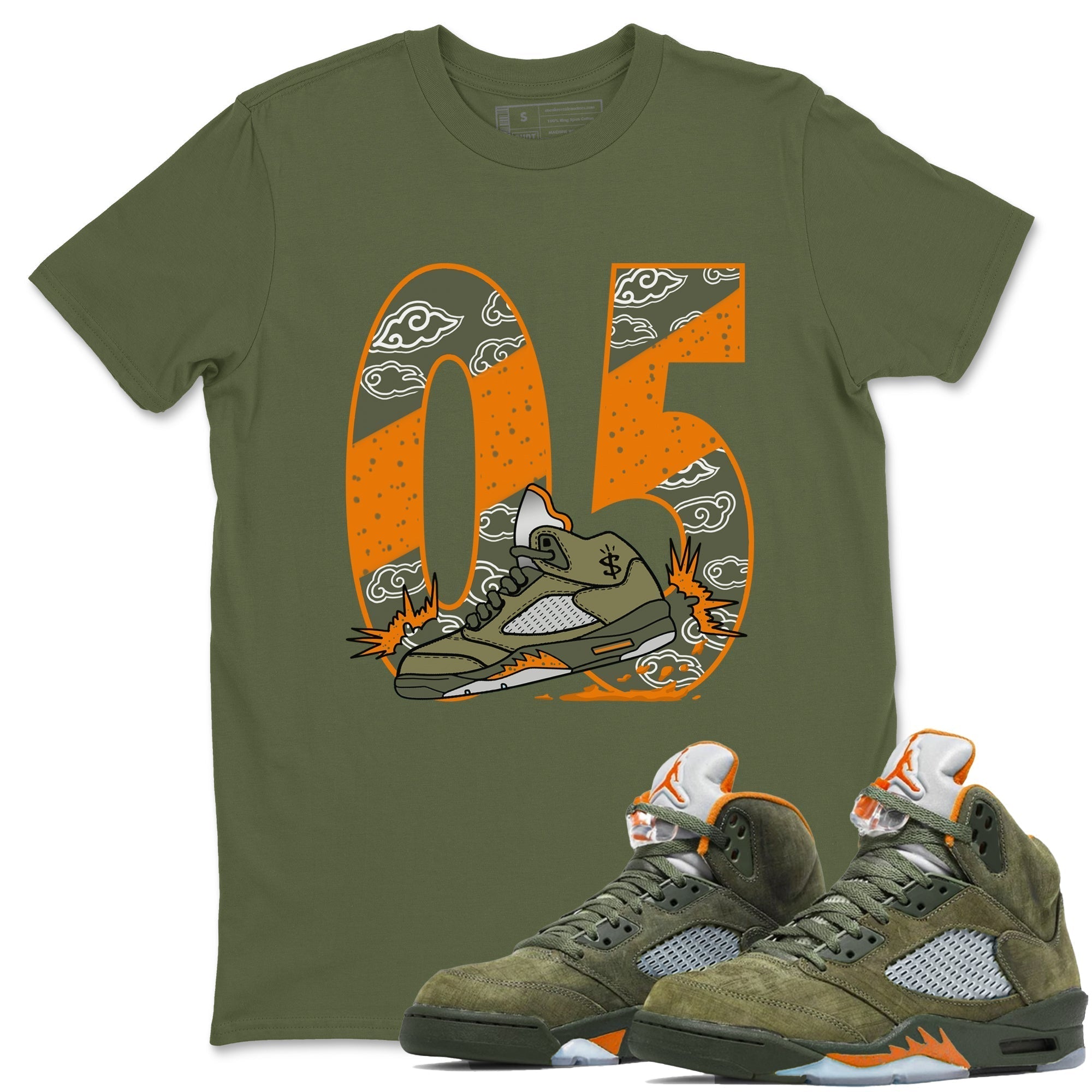 Aggressive Dribble snkmatch Tees - Air Jordan 5 Olive