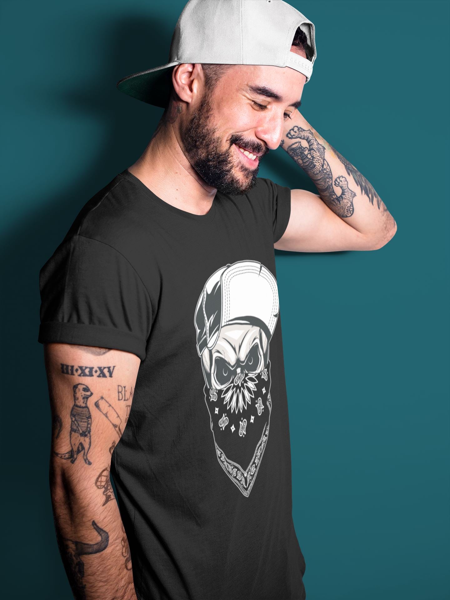Skull Hat Unisex Tops - Air Jordan 1 Black White
