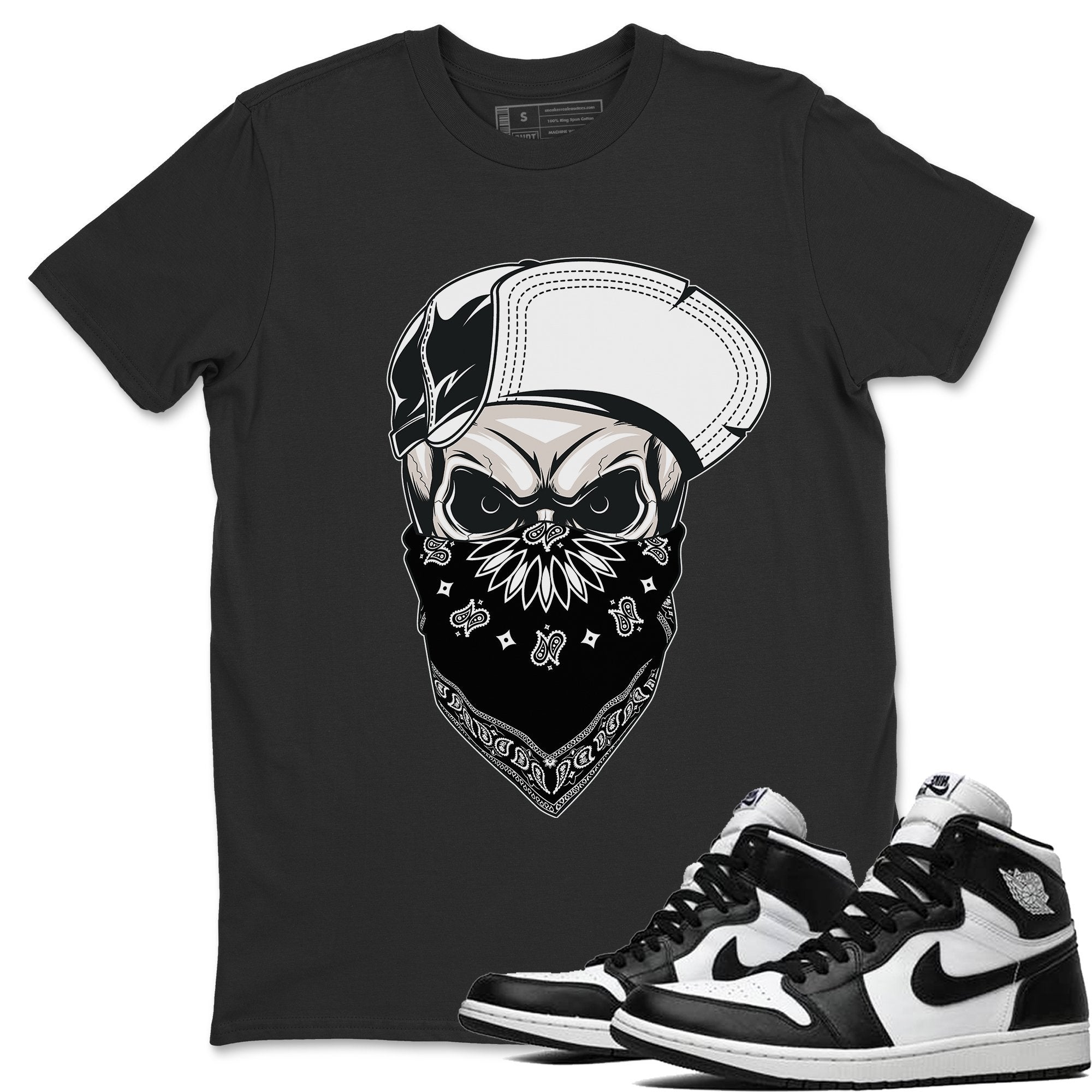 Skull Hat Unisex Tops - Air Jordan 1 Black White