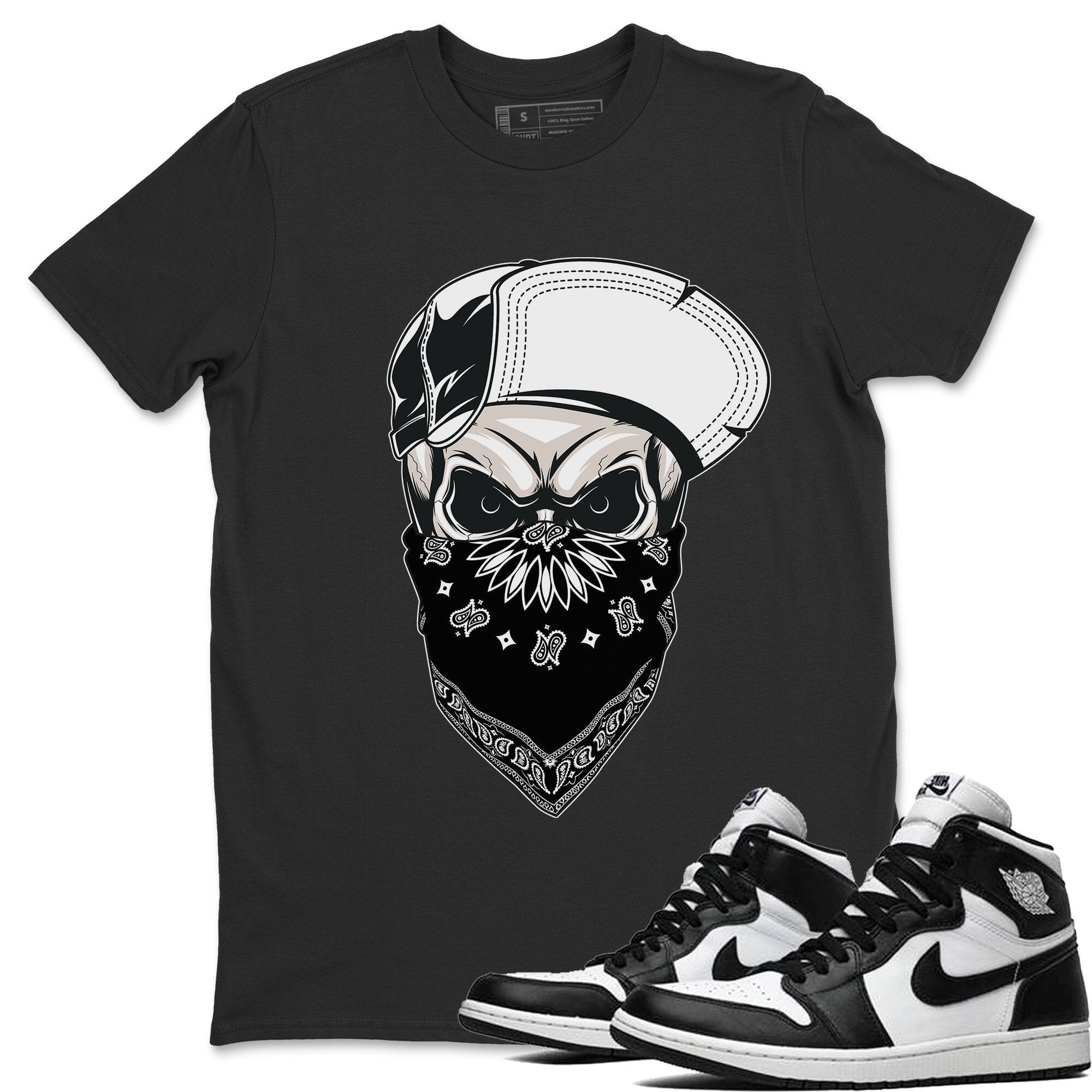 Skull Hat Unisex Tops - Air Jordan 1 Black White