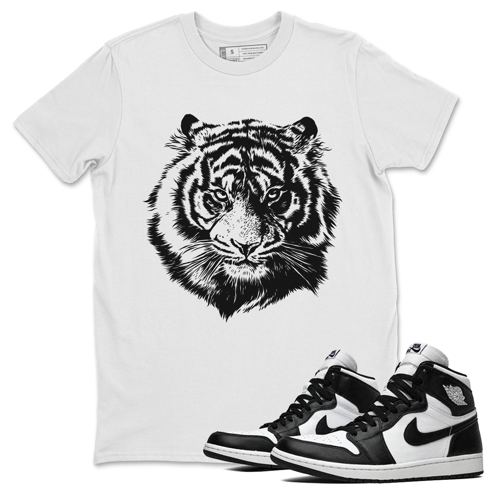 Tiger Unisex Tops - Air Jordan 1 Black White