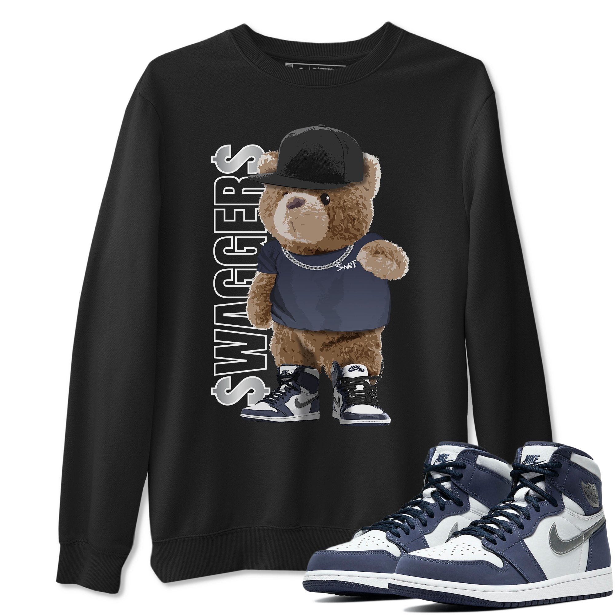 Bear Swaggers Unisex Tops - Air Jordan 1 Midnight Navy