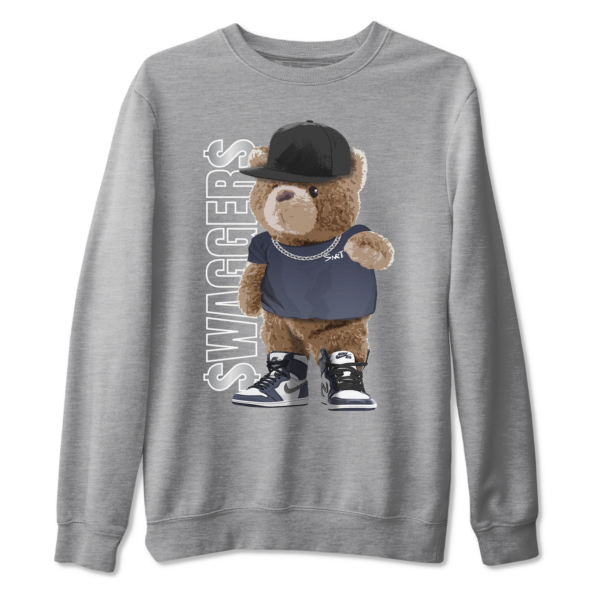 Bear Swaggers Unisex Tops - Air Jordan 1 Midnight Navy