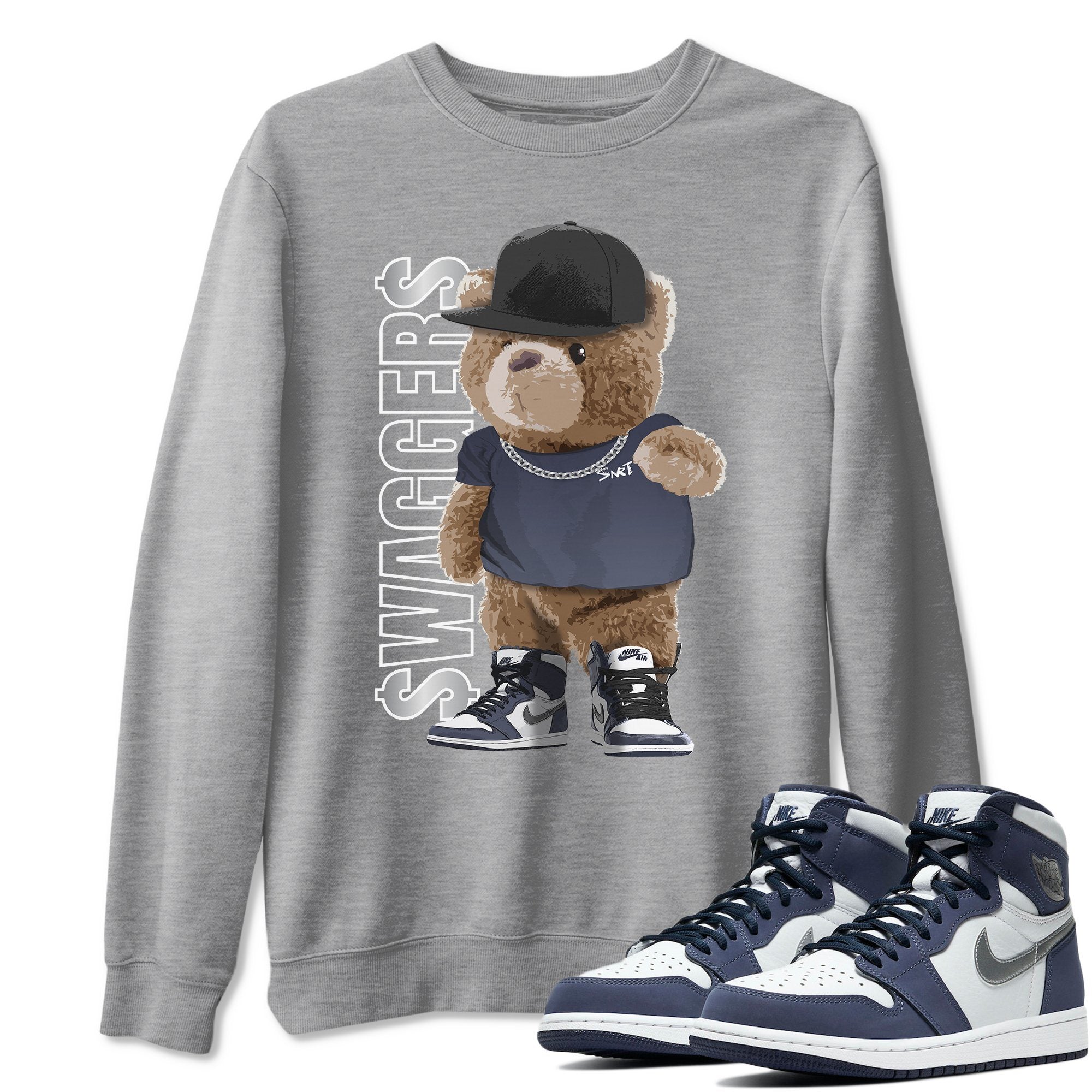 Bear Swaggers Unisex Tops - Air Jordan 1 Midnight Navy