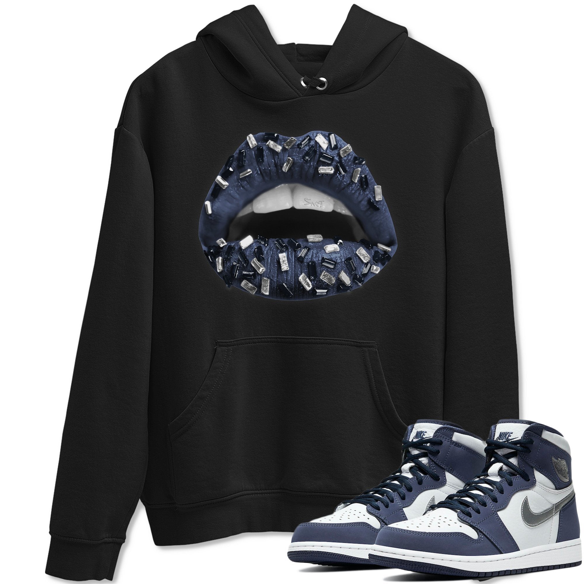 Lips Jewel Unisex Tops - Air Jordan 1 Midnight Navy