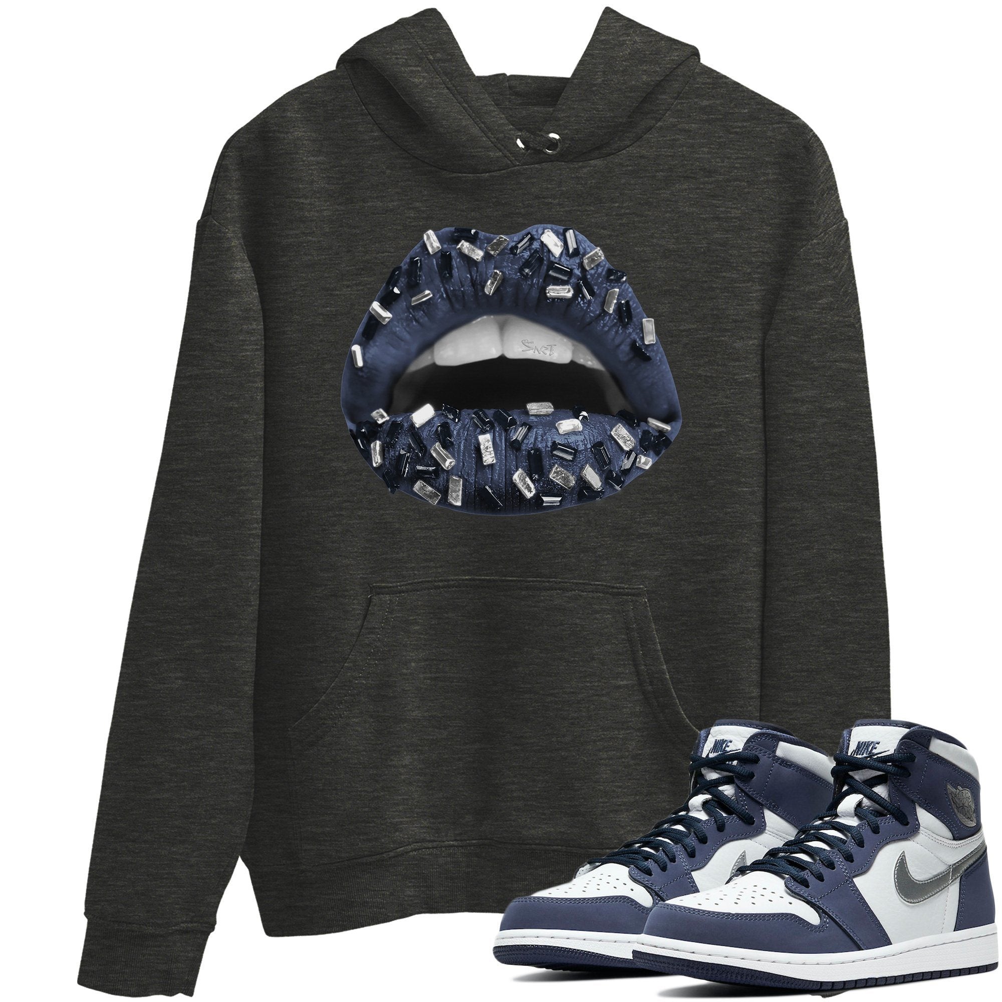 Lips Jewel Unisex Tops - Air Jordan 1 Midnight Navy