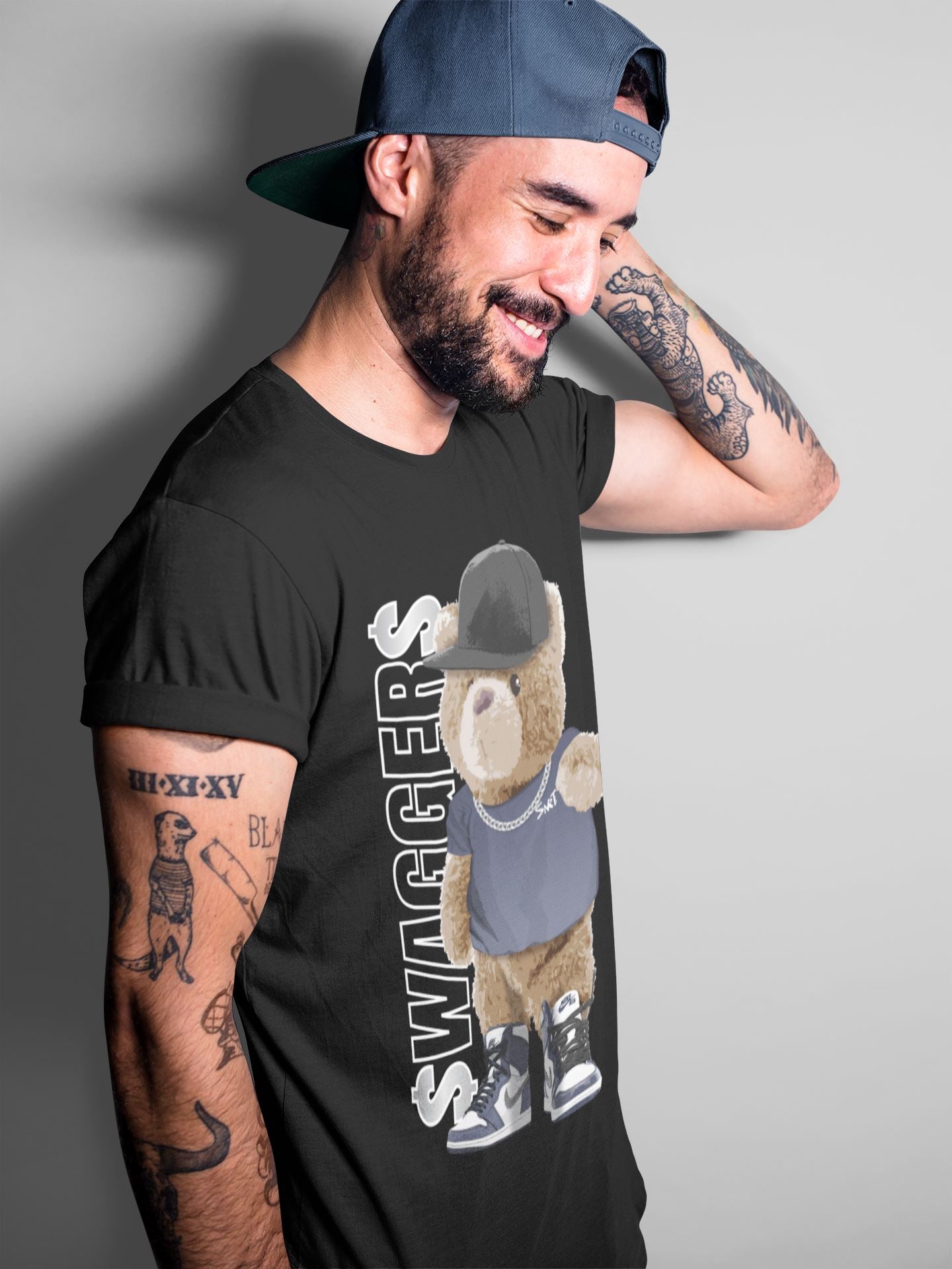 Bear Swaggers Unisex Tops - Air Jordan 1 Midnight Navy