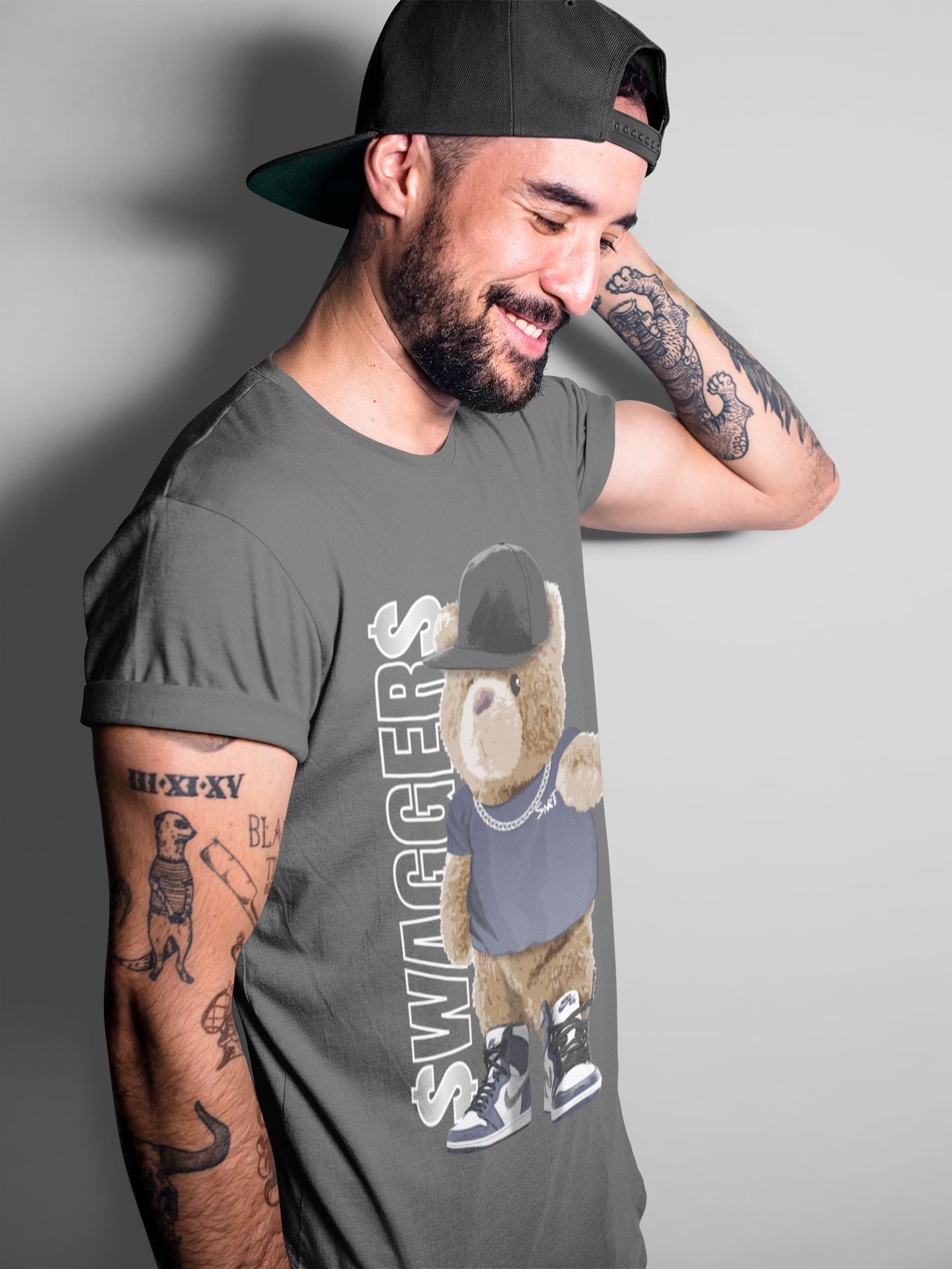 Bear Swaggers Unisex Tops - Air Jordan 1 Midnight Navy