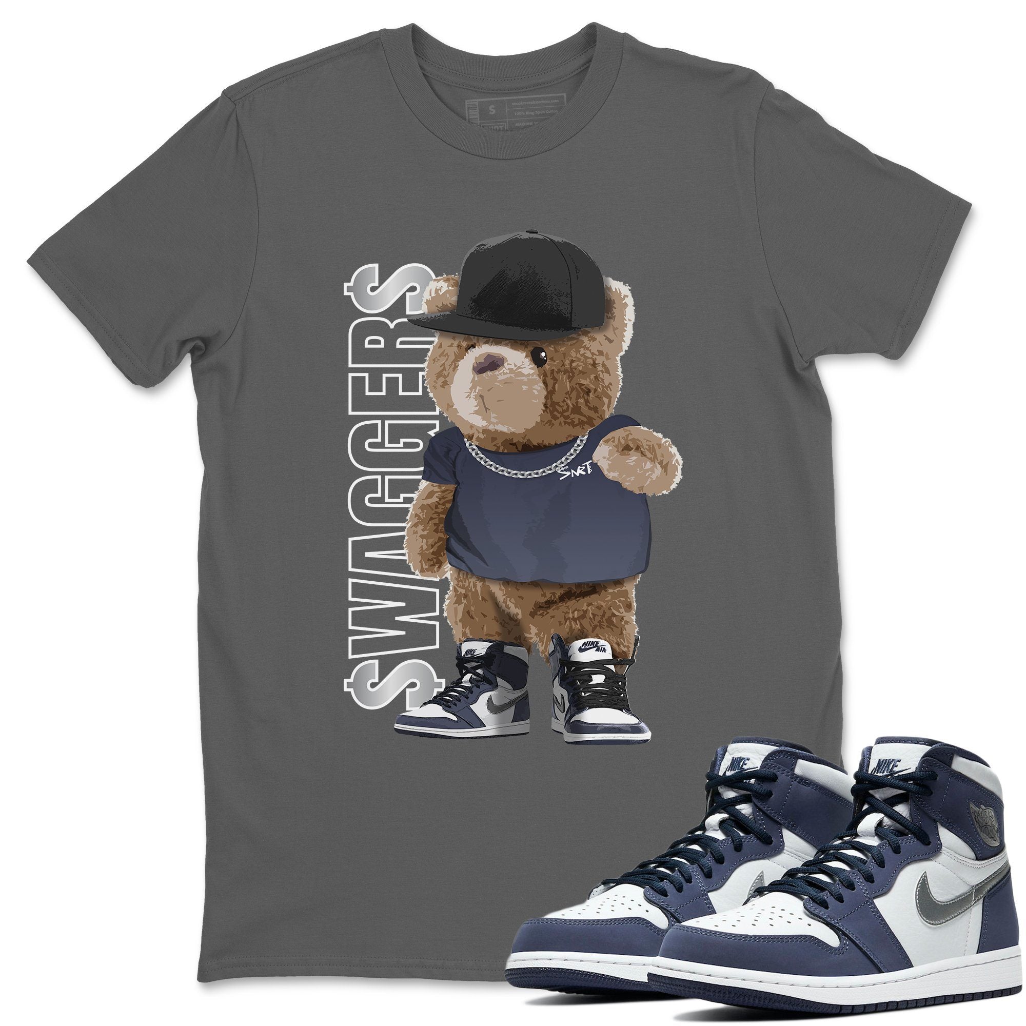Bear Swaggers Unisex Tops - Air Jordan 1 Midnight Navy