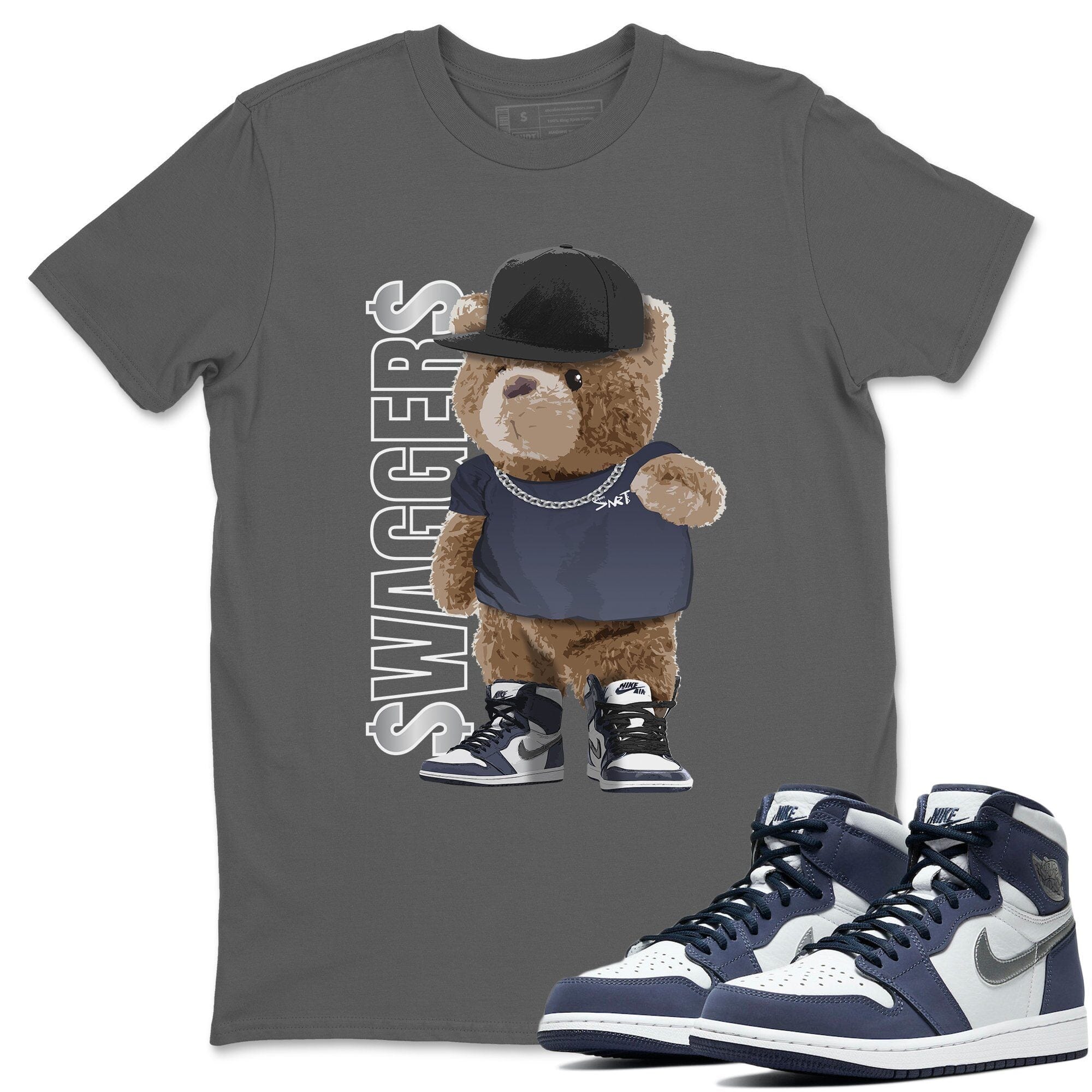 Bear Swaggers Unisex Tops - Air Jordan 1 Midnight Navy