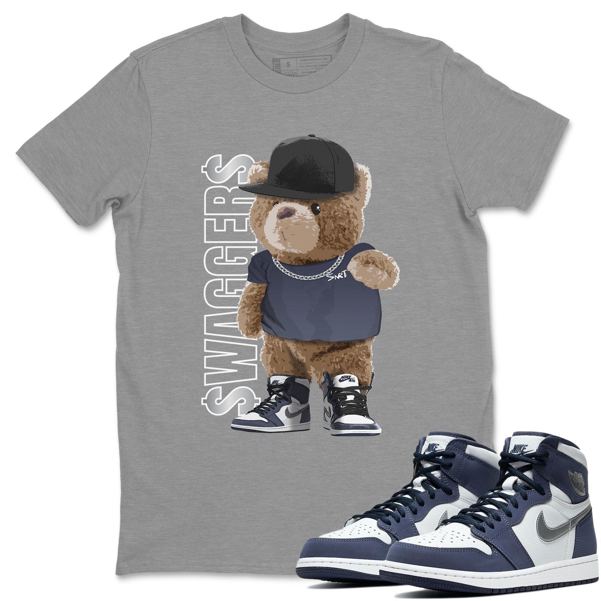 Bear Swaggers Unisex Tops - Air Jordan 1 Midnight Navy