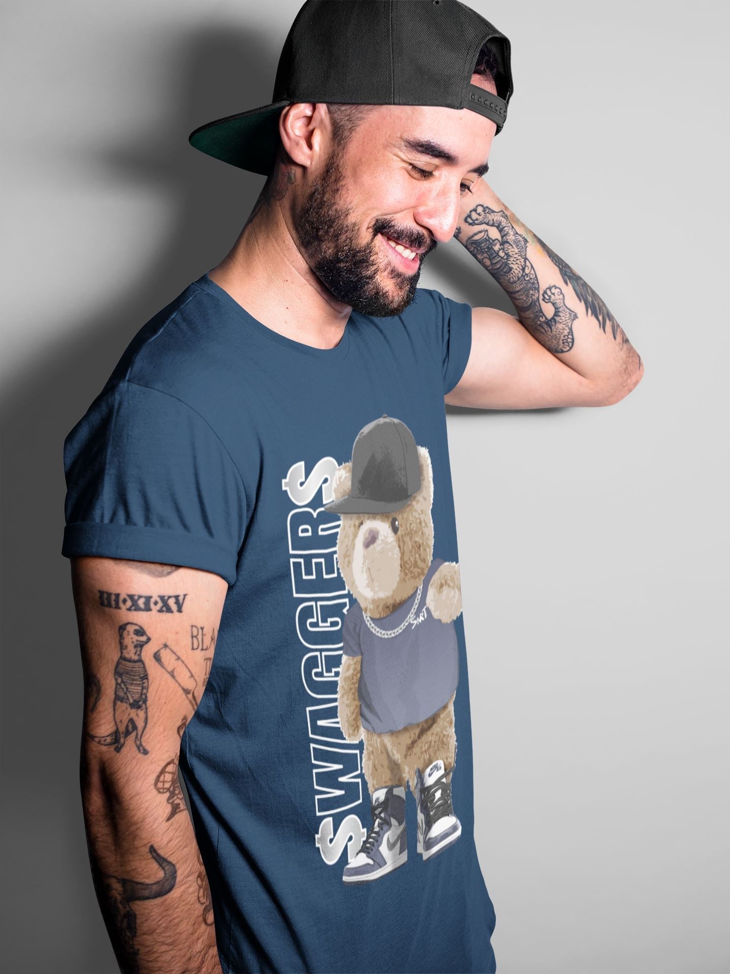 Bear Swaggers Unisex Tops - Air Jordan 1 Midnight Navy