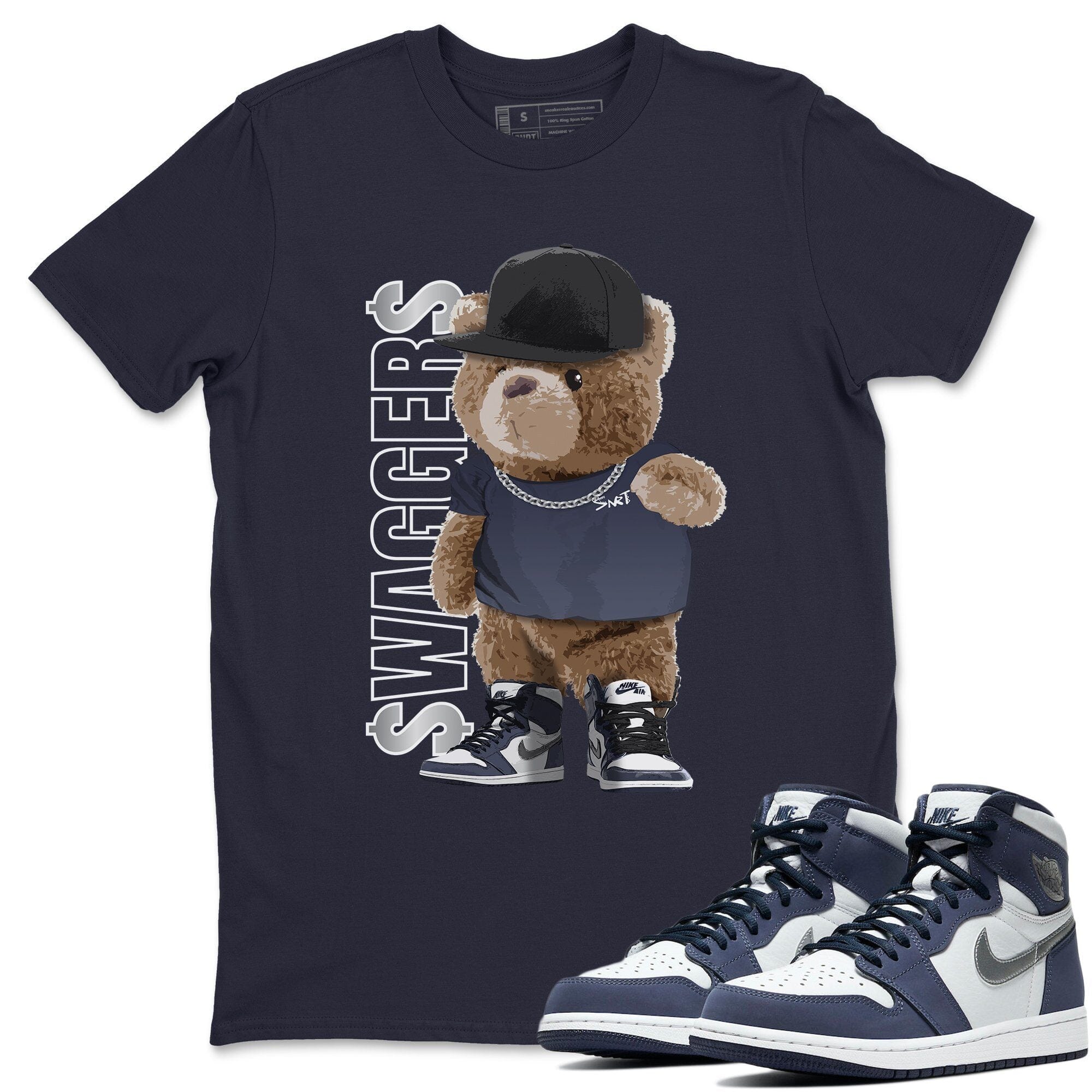 Bear Swaggers Unisex Tops - Air Jordan 1 Midnight Navy