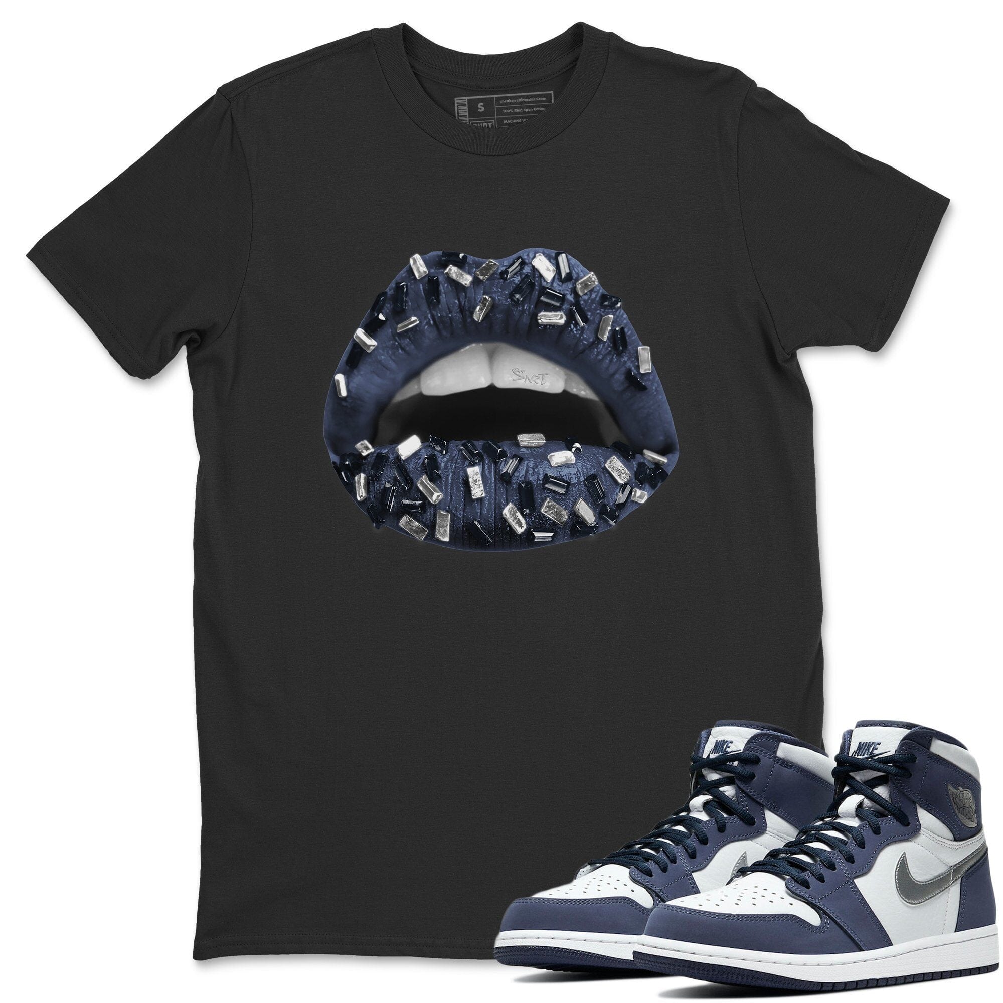 Lips Jewel Unisex Tops - Air Jordan 1 Midnight Navy
