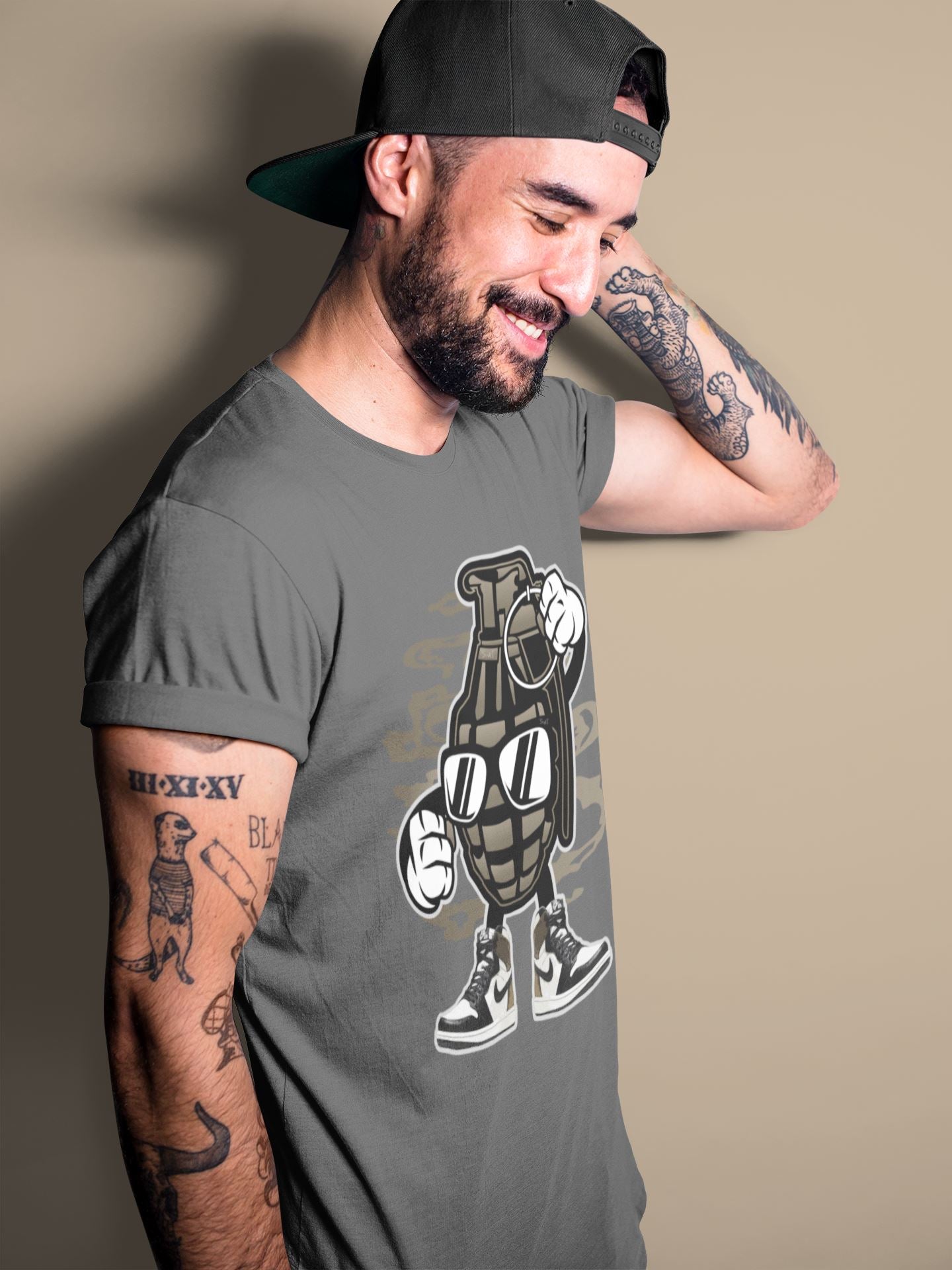 Grenade Unisex Tops - Air Jordan 1 Dark Mocha