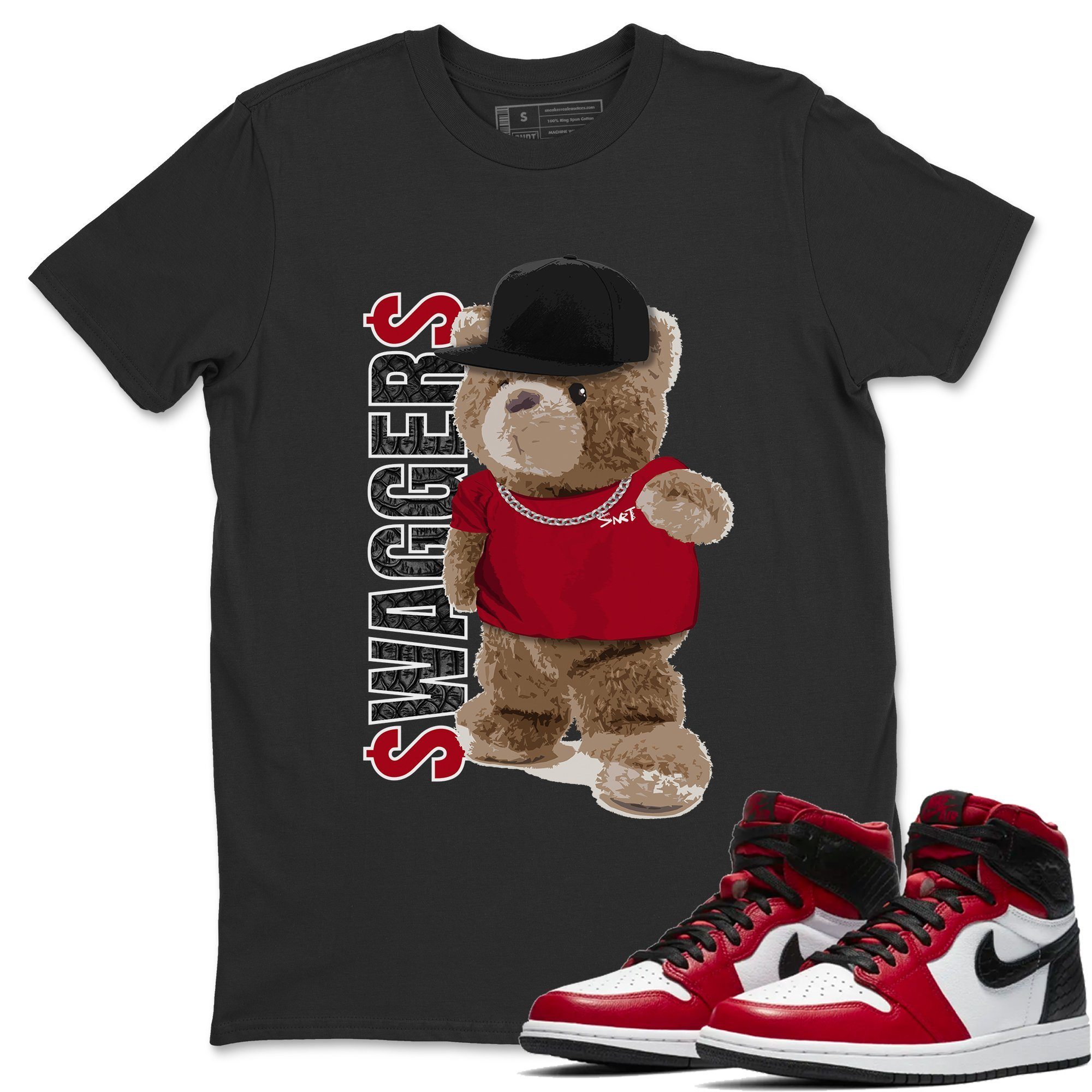 Bear Swaggers Unisex Tops - Air Jordan 1 Satin Red