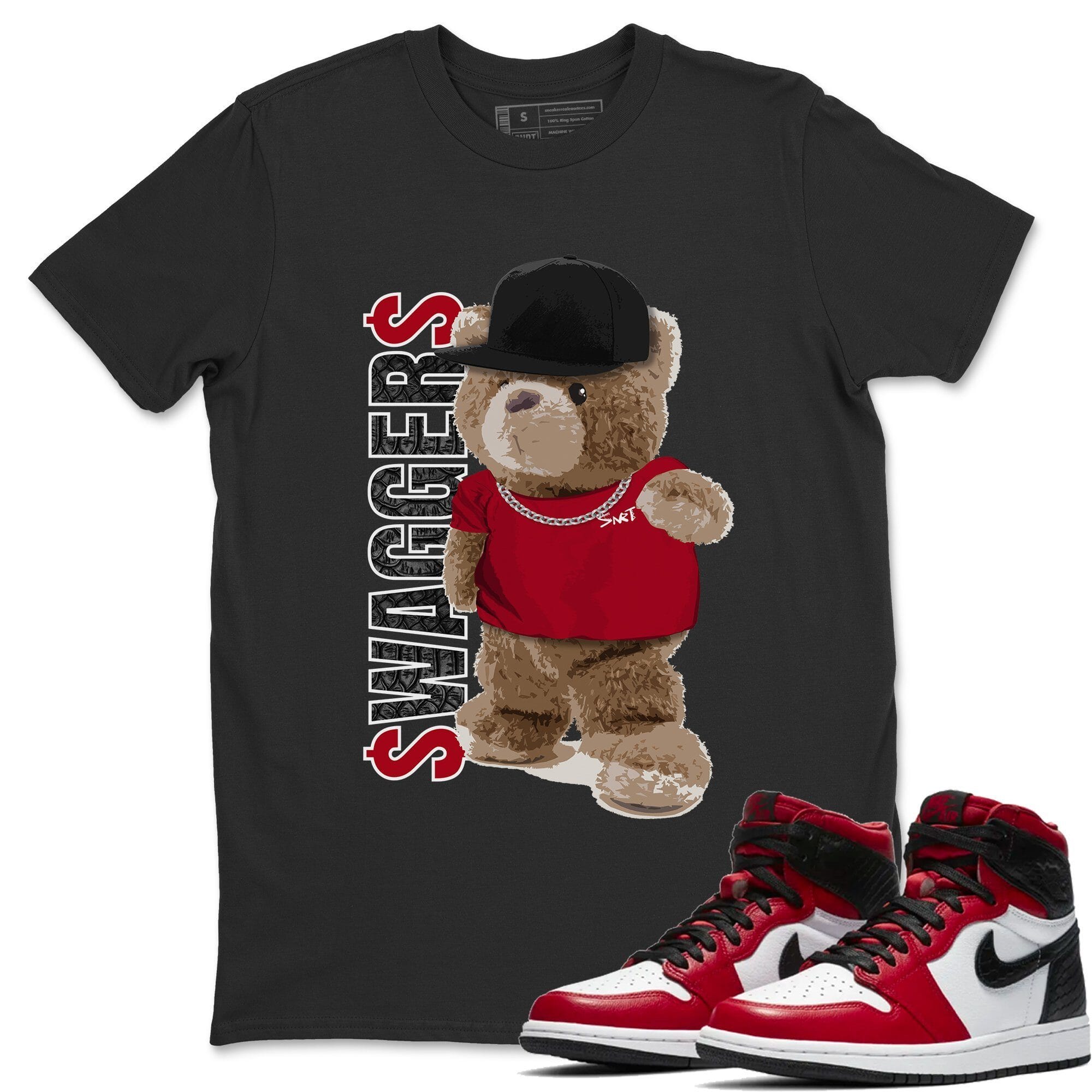 Bear Swaggers Unisex Tops - Air Jordan 1 Satin Red