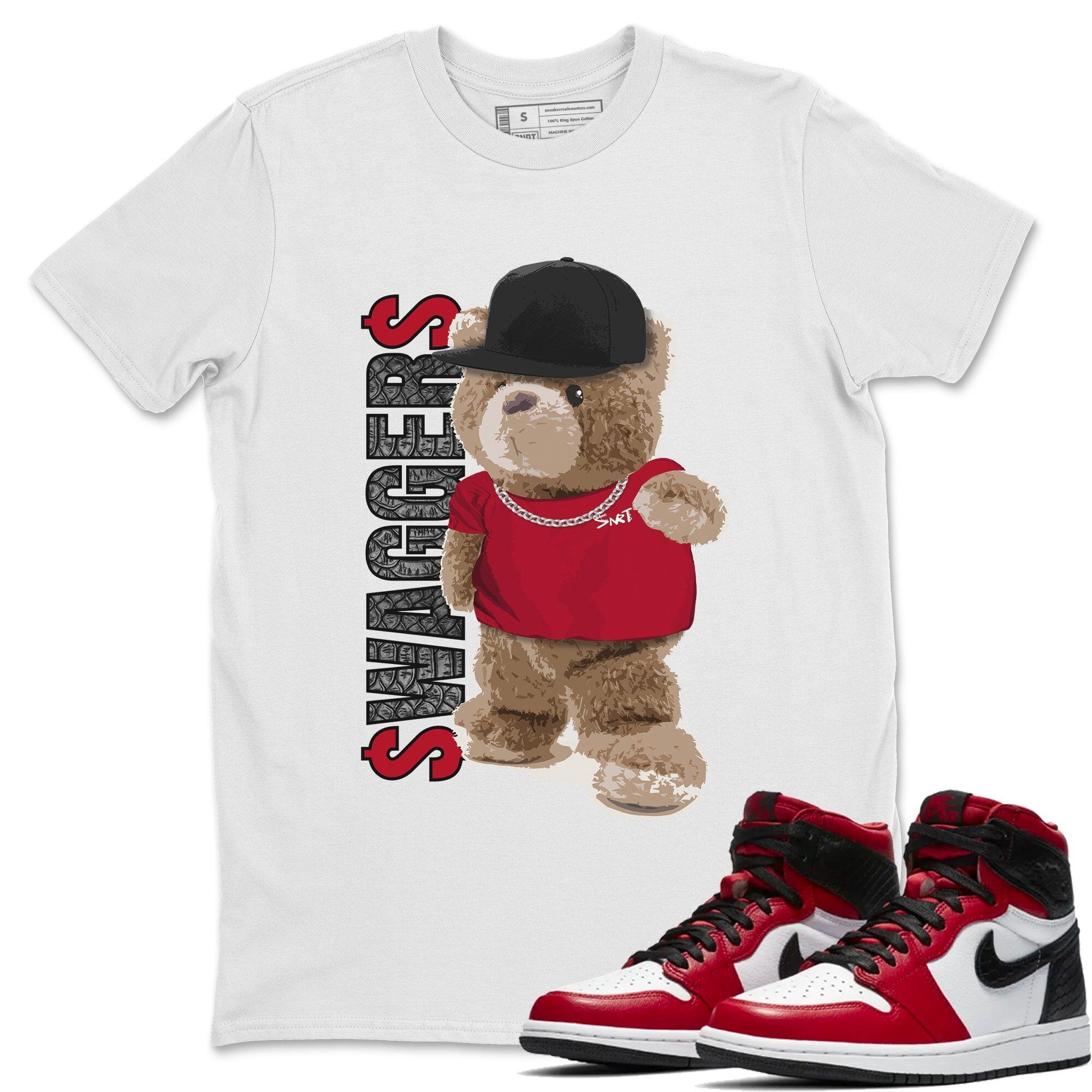Bear Swaggers Unisex Tops - Air Jordan 1 Satin Red