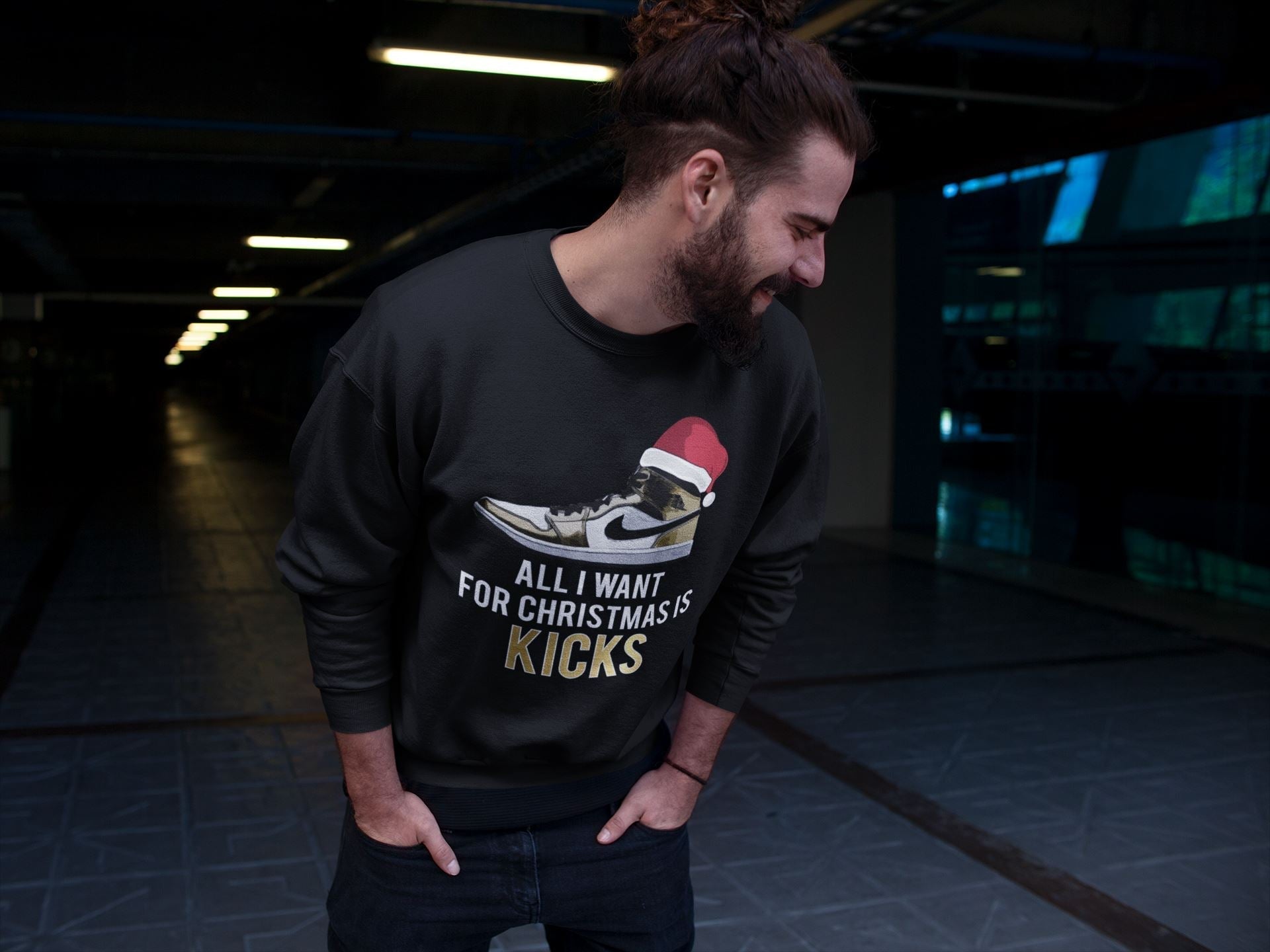 All I Want For Christmas Is Kicks Unisex Tops - Air Jordan 1 Metallic Gold