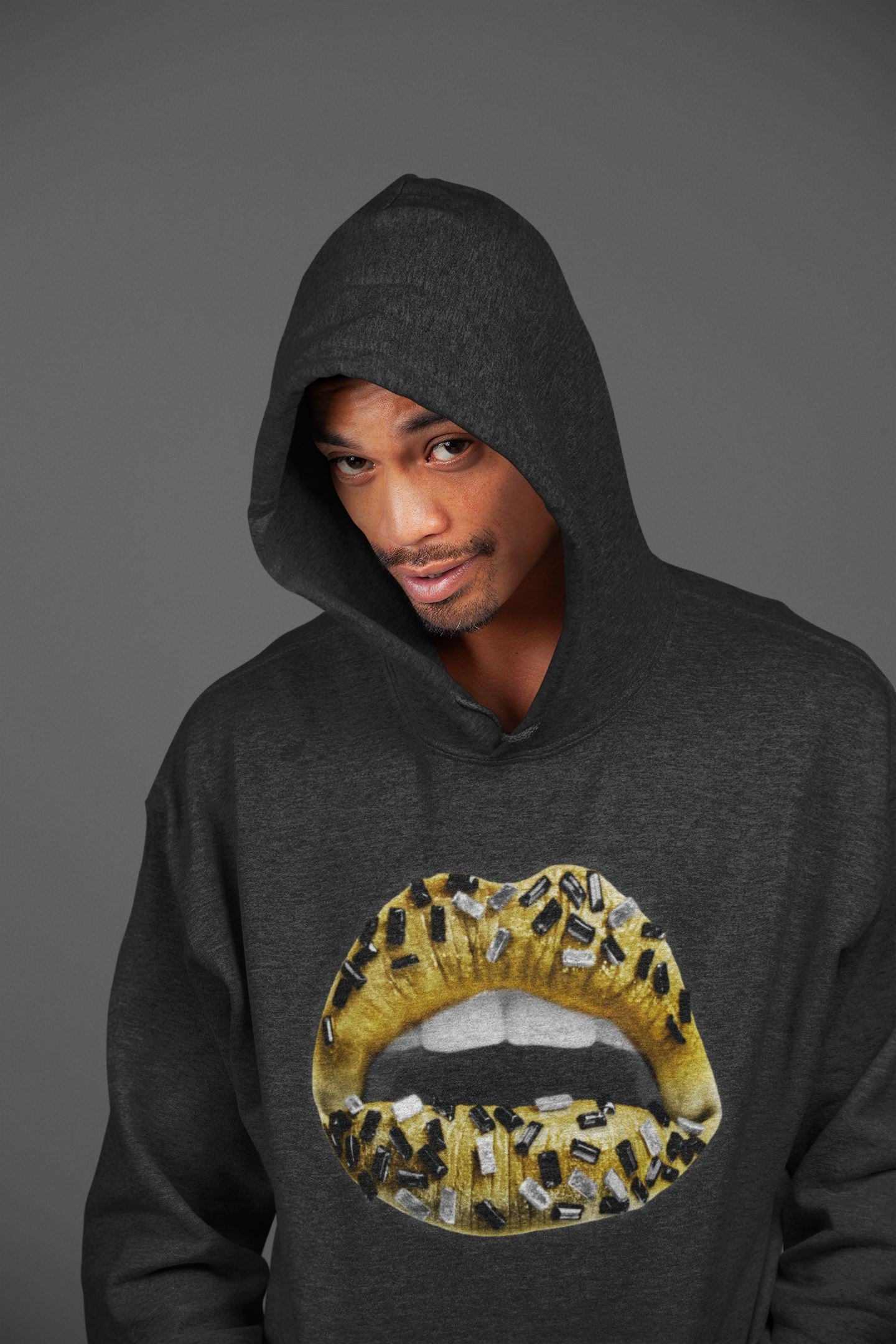 Lips Jewel Unisex Tops - Air Jordan 1 Metallic Gold