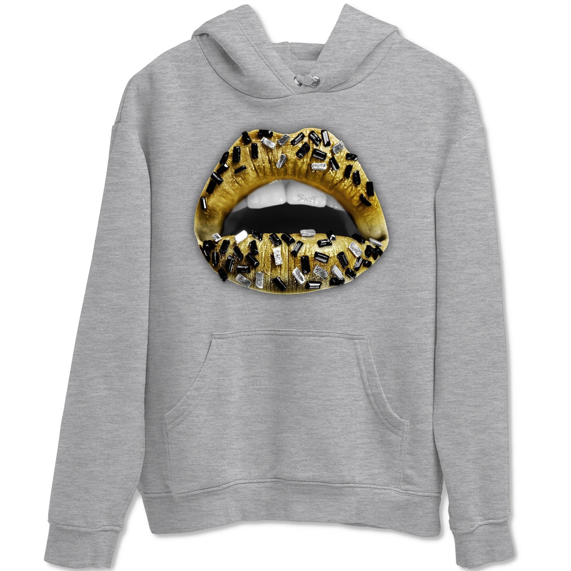 Lips Jewel Unisex Tops - Air Jordan 1 Metallic Gold