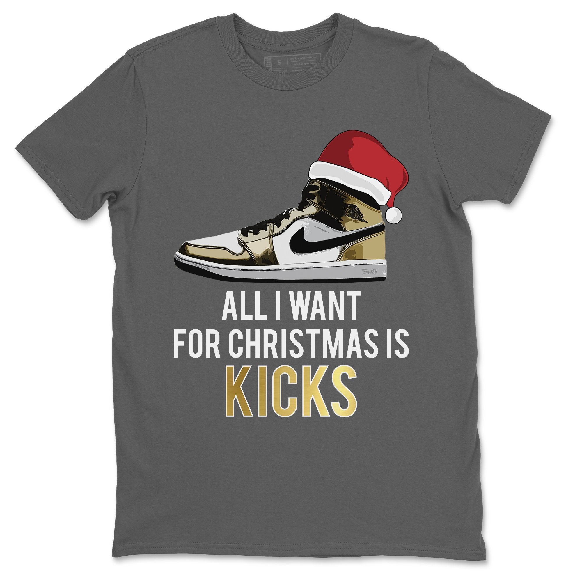 All I Want For Christmas Is Kicks Unisex Tops - Air Jordan 1 Metallic Gold