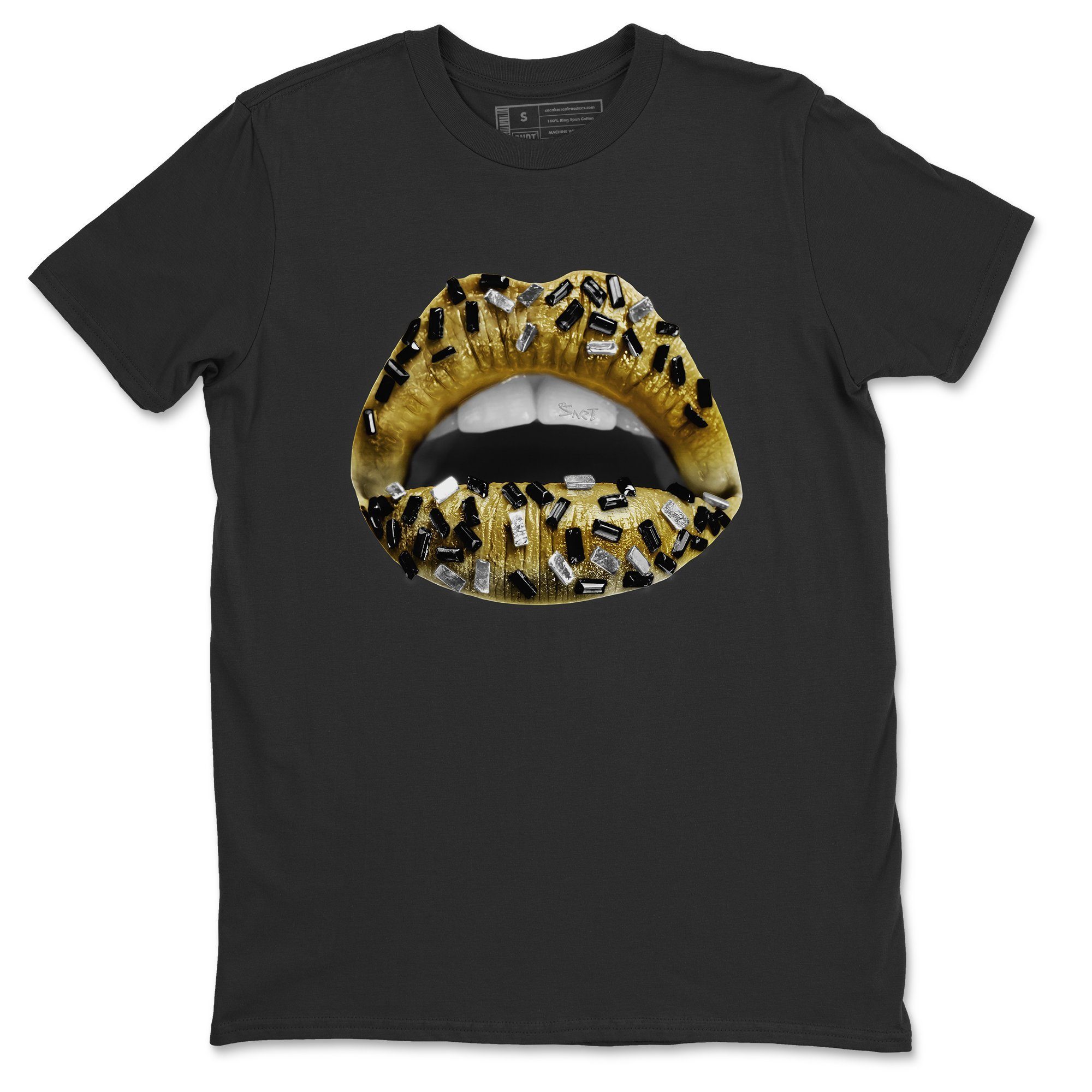 Lips Jewel Unisex Tops - Air Jordan 1 Metallic Gold