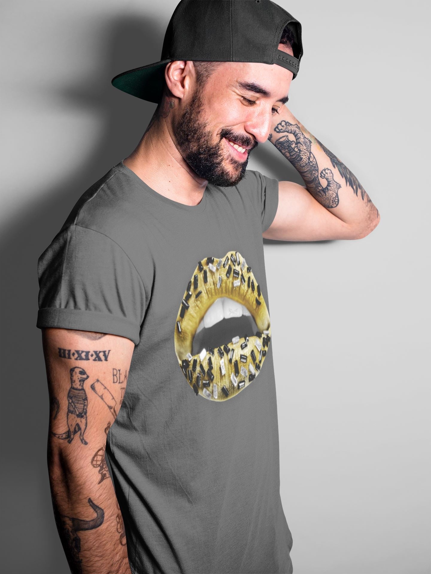 Lips Jewel Unisex Tops - Air Jordan 1 Metallic Gold