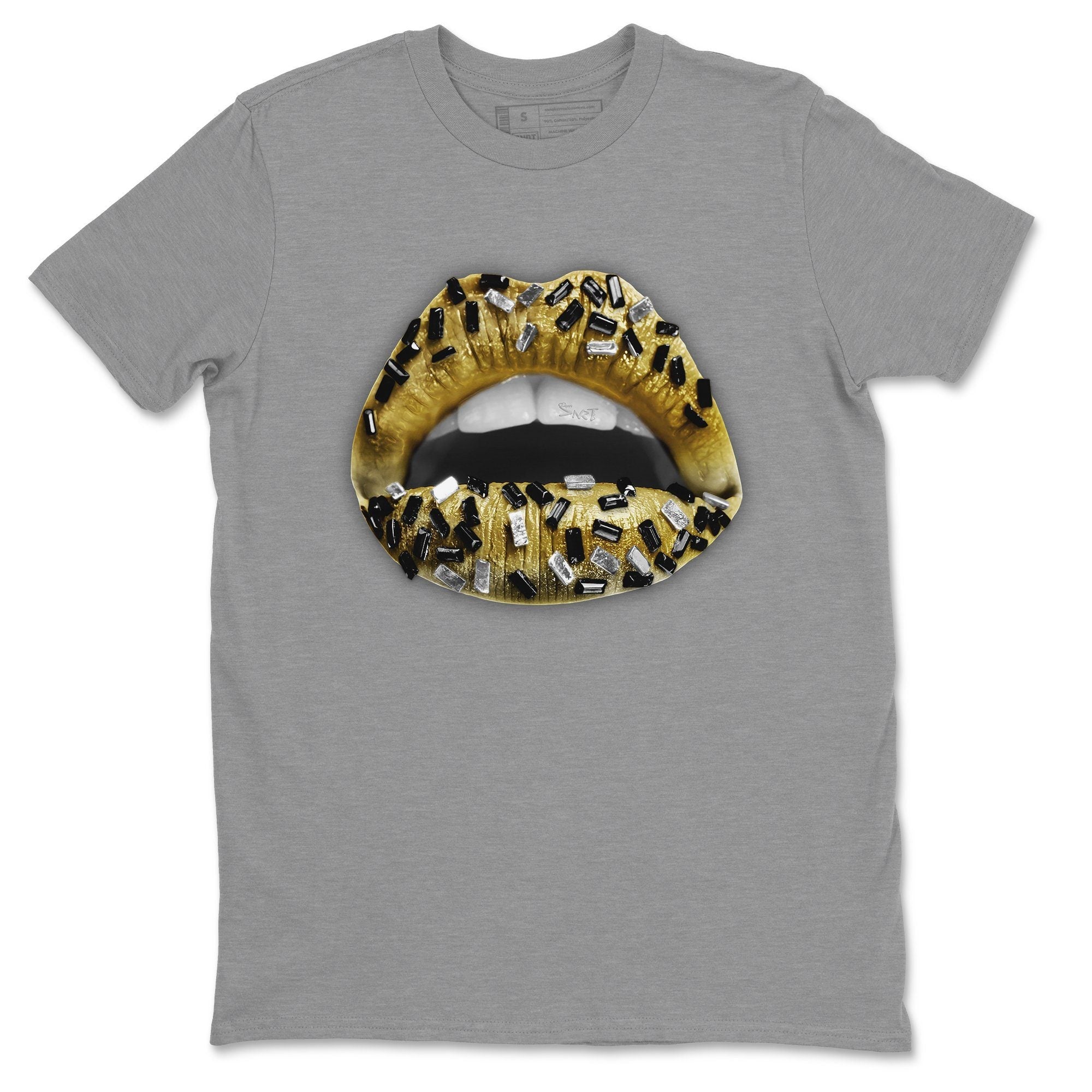 Lips Jewel Unisex Tops - Air Jordan 1 Metallic Gold