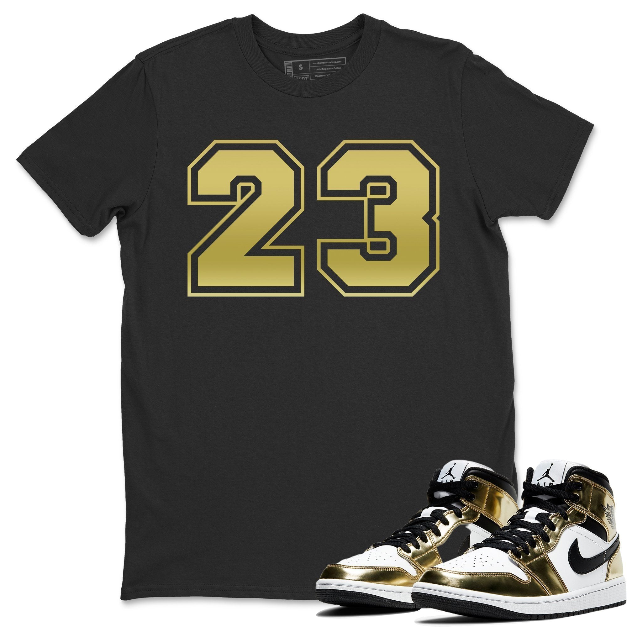 Number 23 Unisex Tops - Air Jordan 1 Metallic Gold