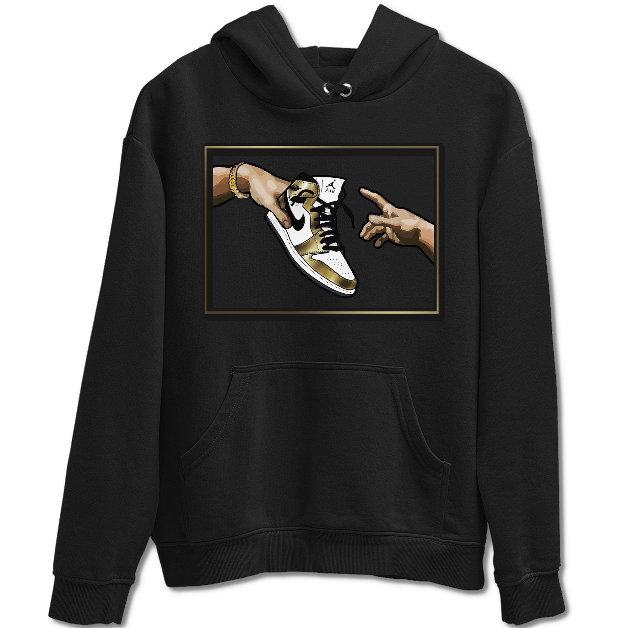 Adam's Creation Unisex Tops - Air Jordan 1 Metallic Gold