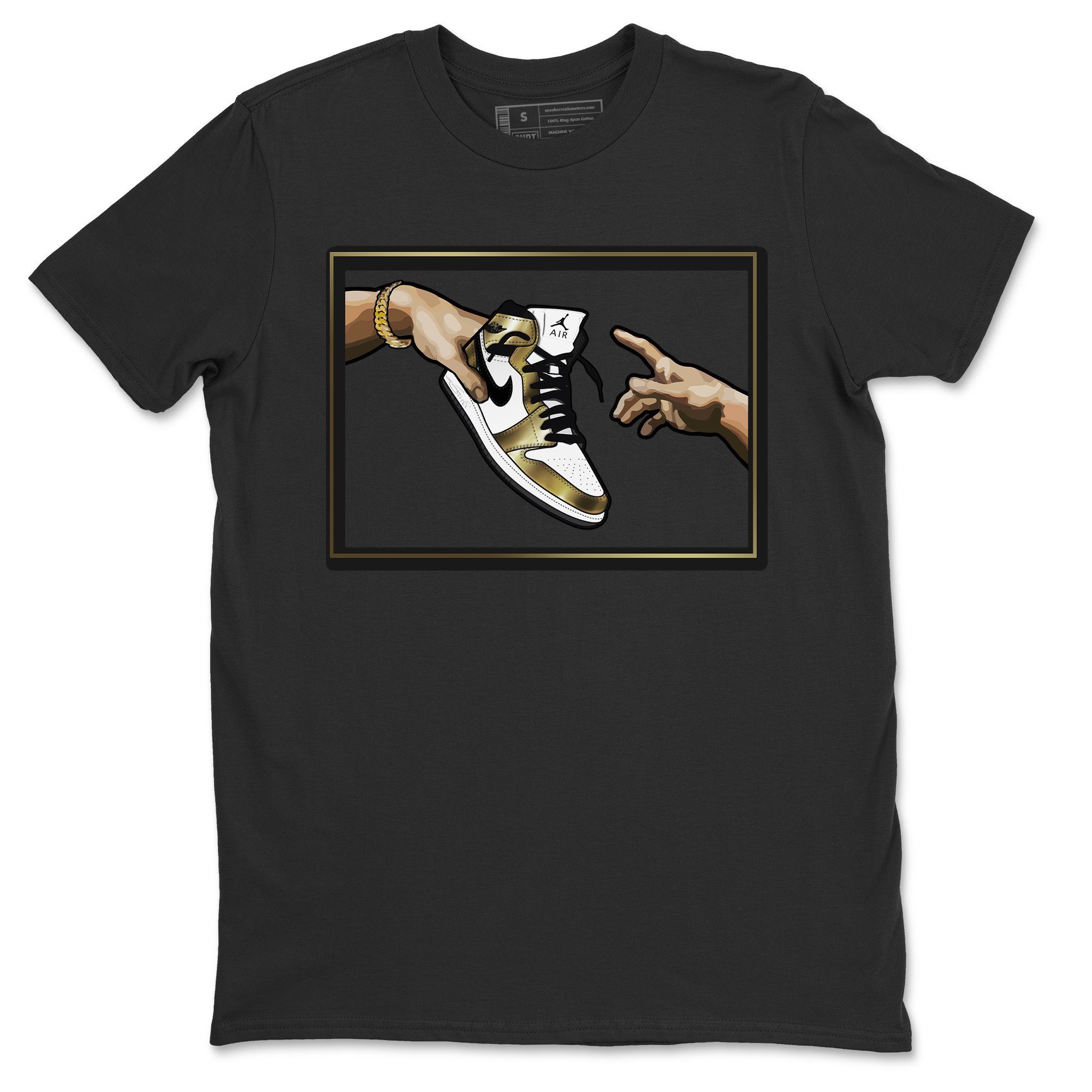 Adam's Creation Unisex Tops - Air Jordan 1 Metallic Gold