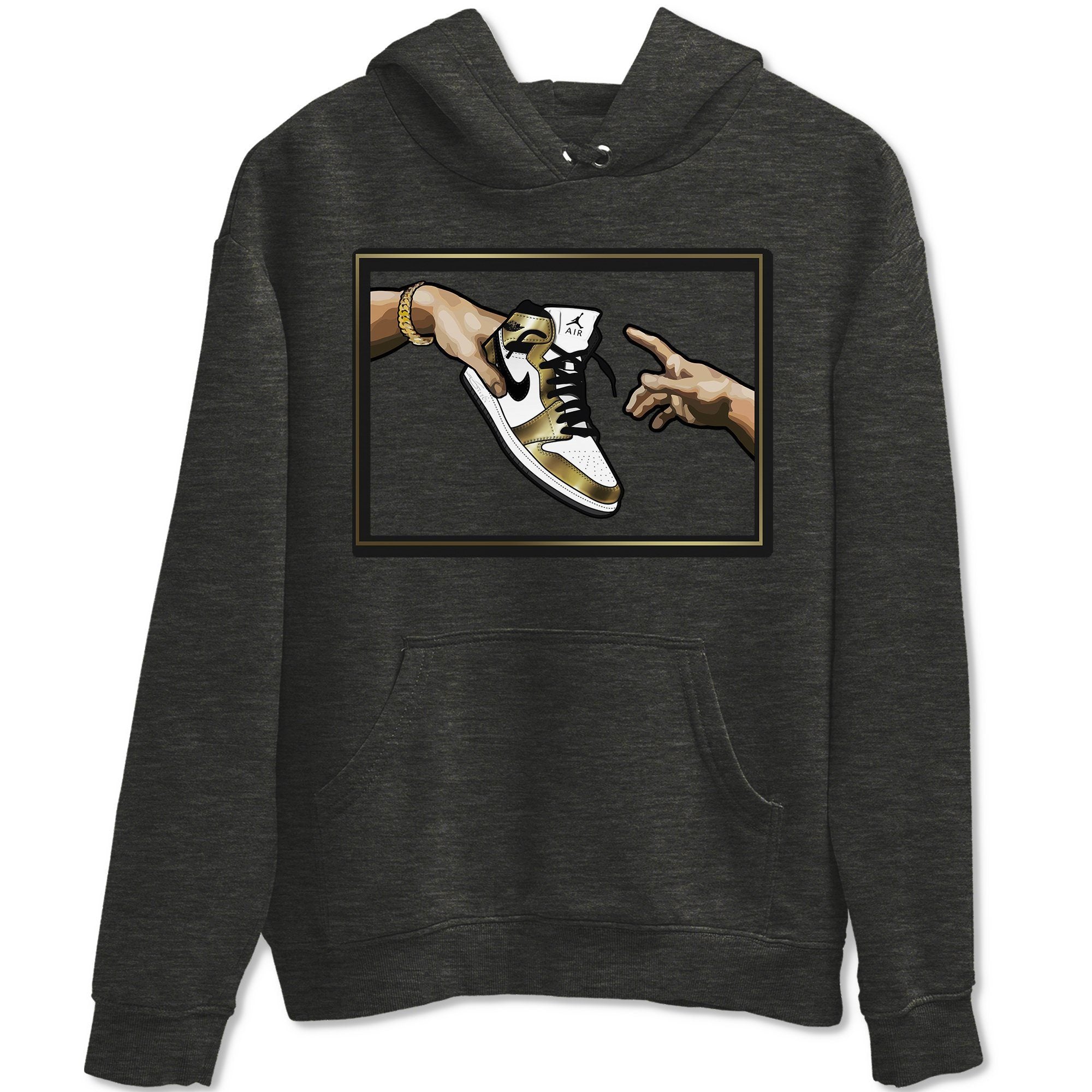 Adam's Creation Unisex Tops - Air Jordan 1 Metallic Gold