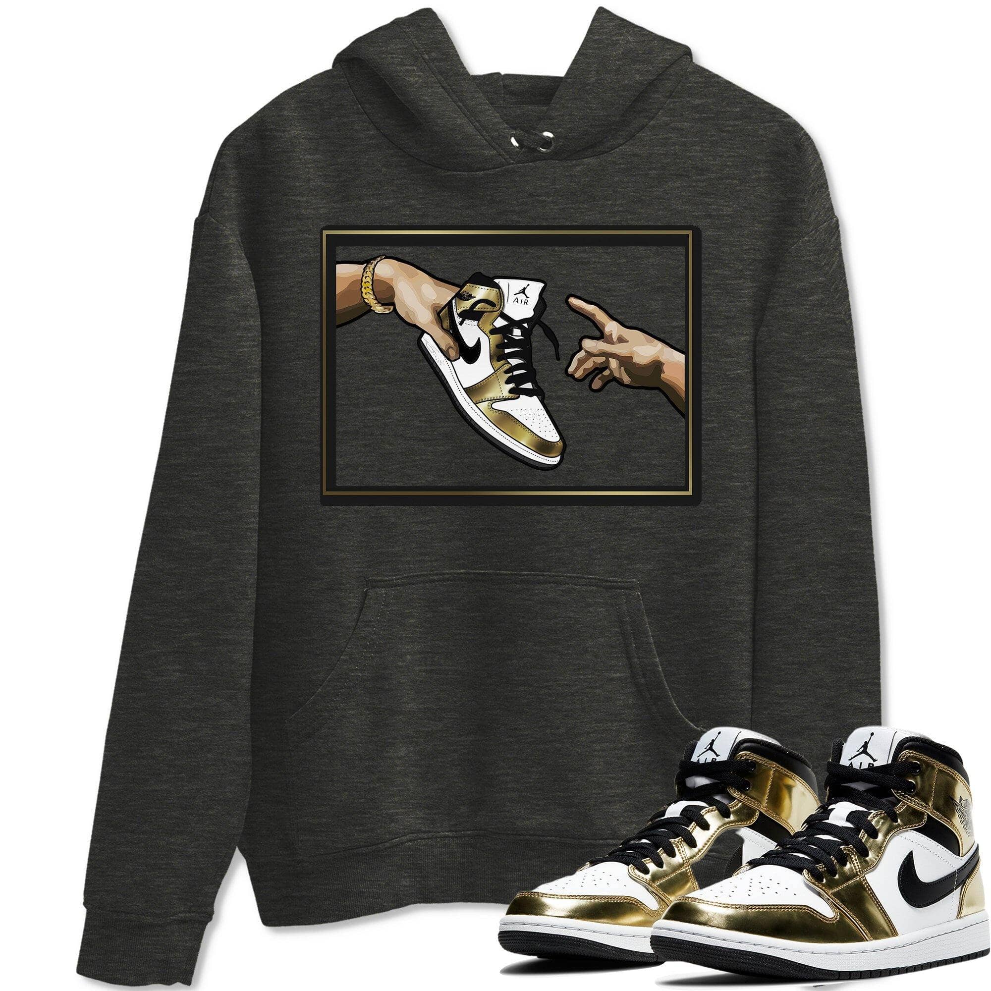 Adam's Creation Unisex Tops - Air Jordan 1 Metallic Gold
