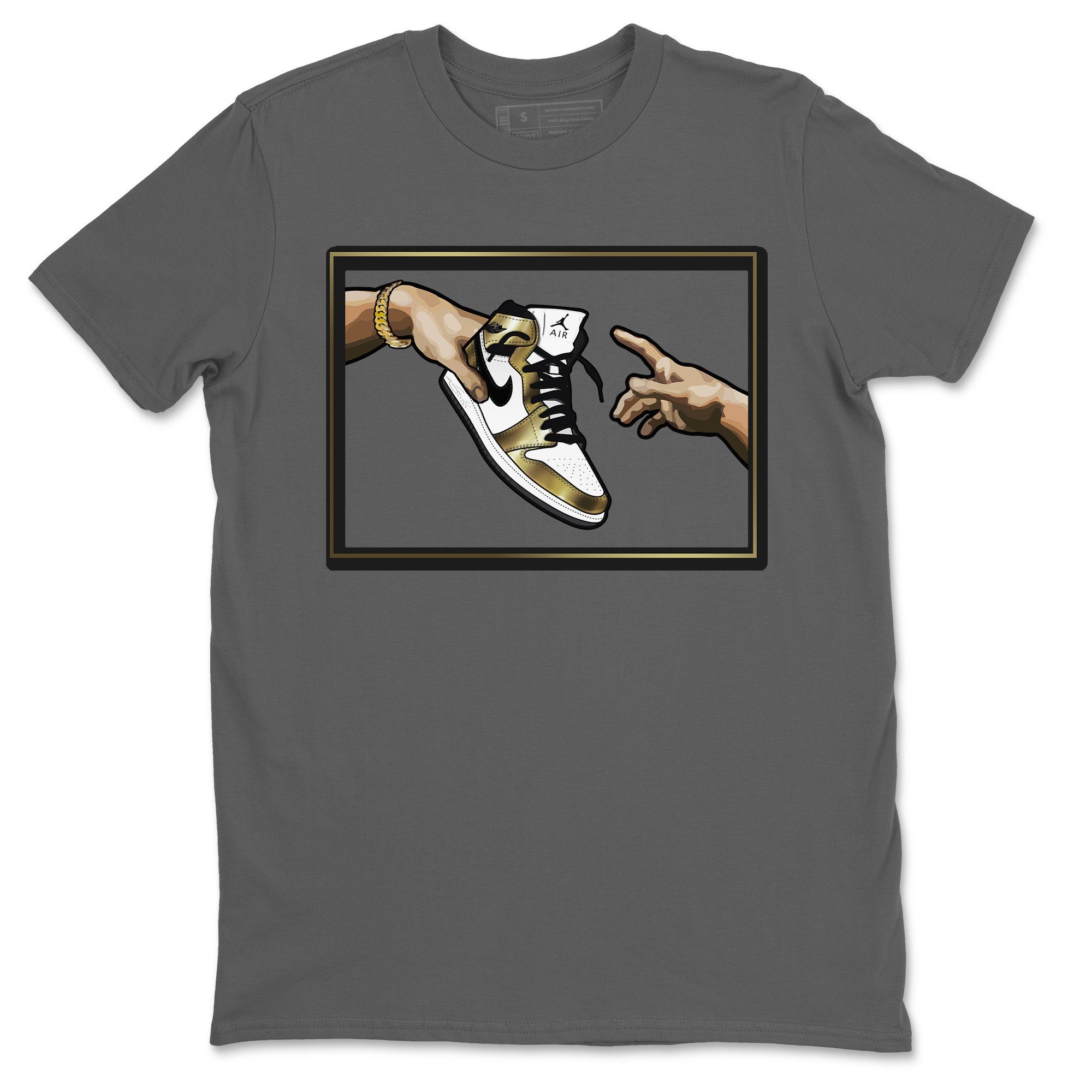 Adam's Creation Unisex Tops - Air Jordan 1 Metallic Gold
