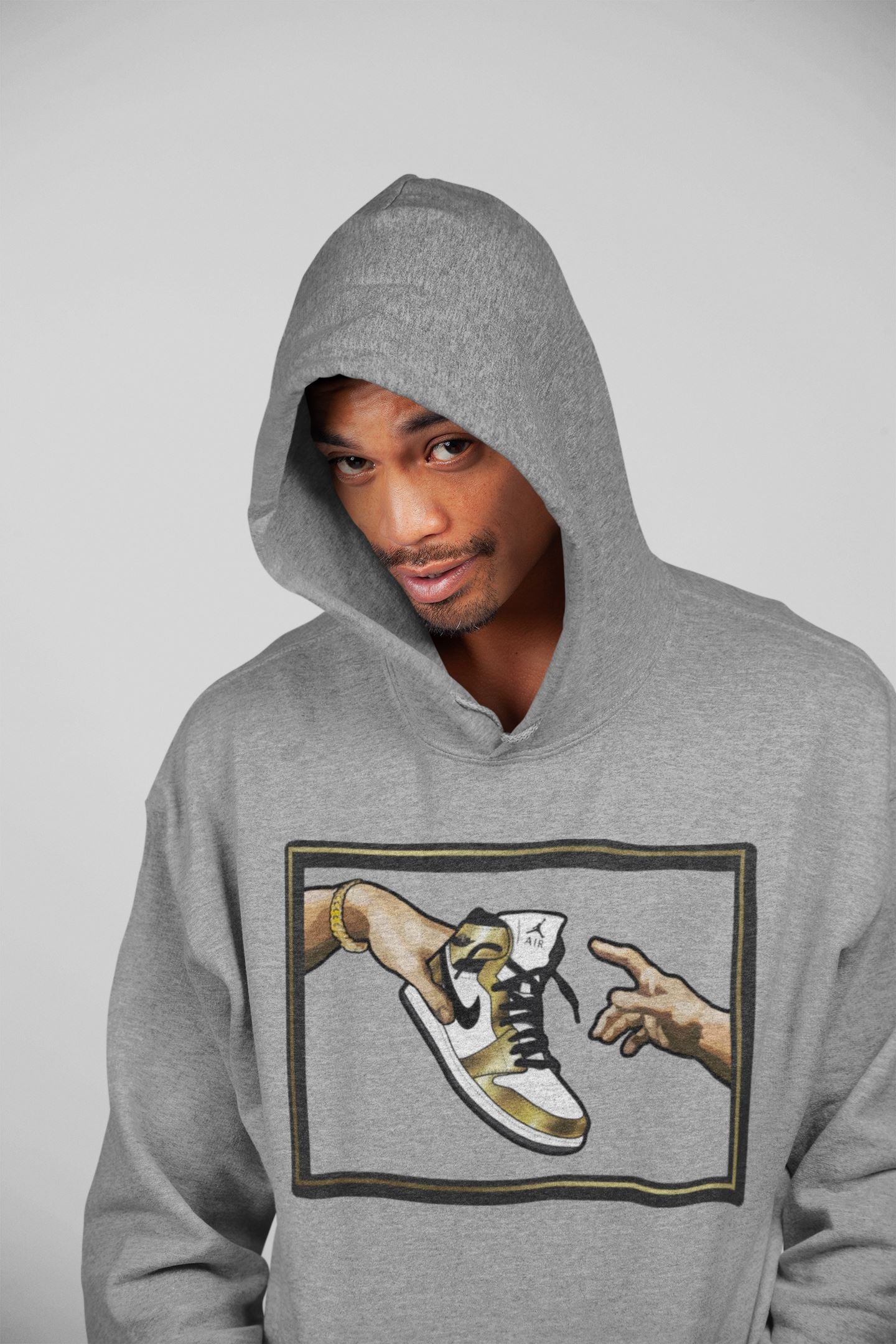 Adam's Creation Unisex Tops - Air Jordan 1 Metallic Gold