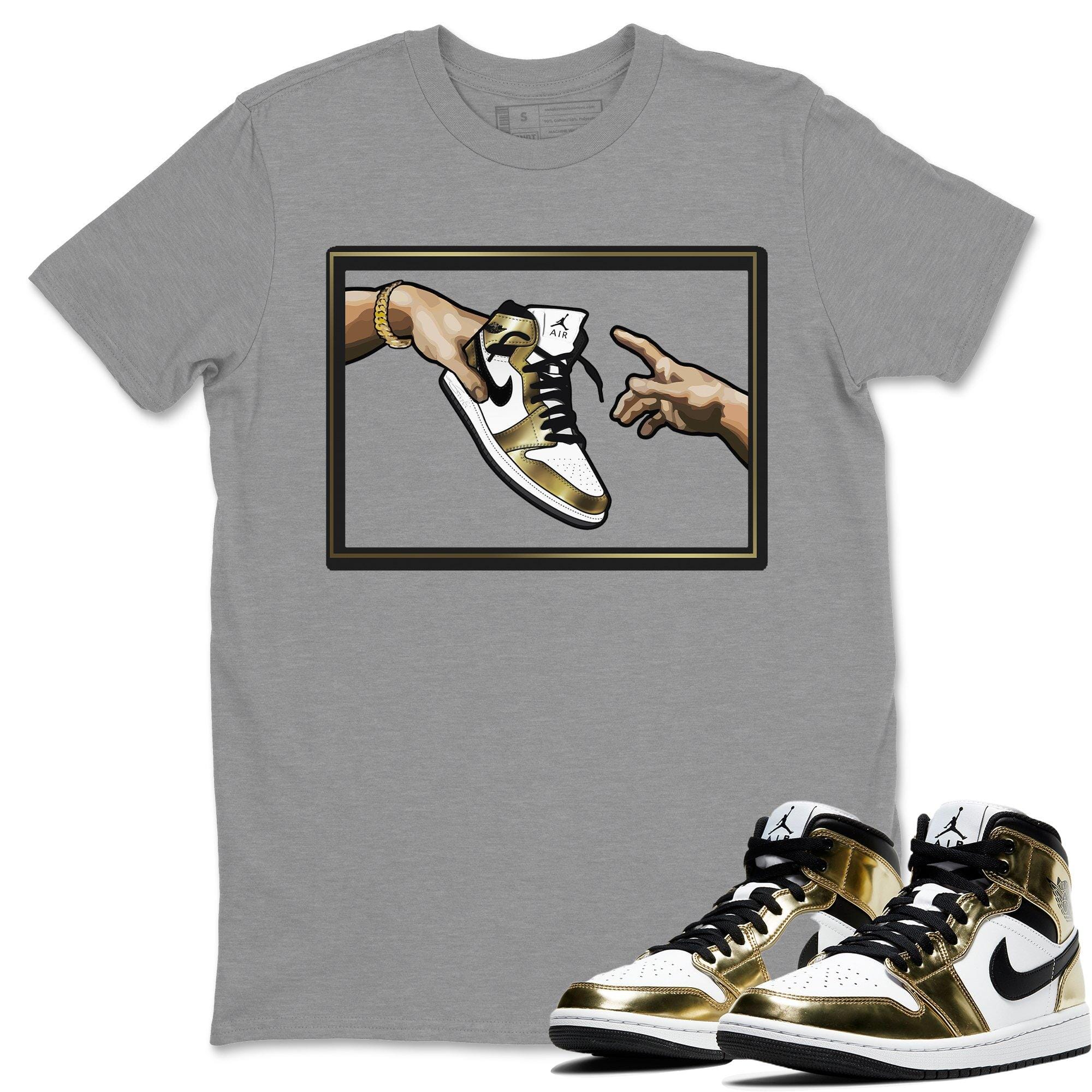 Adam's Creation Unisex Tops - Air Jordan 1 Metallic Gold