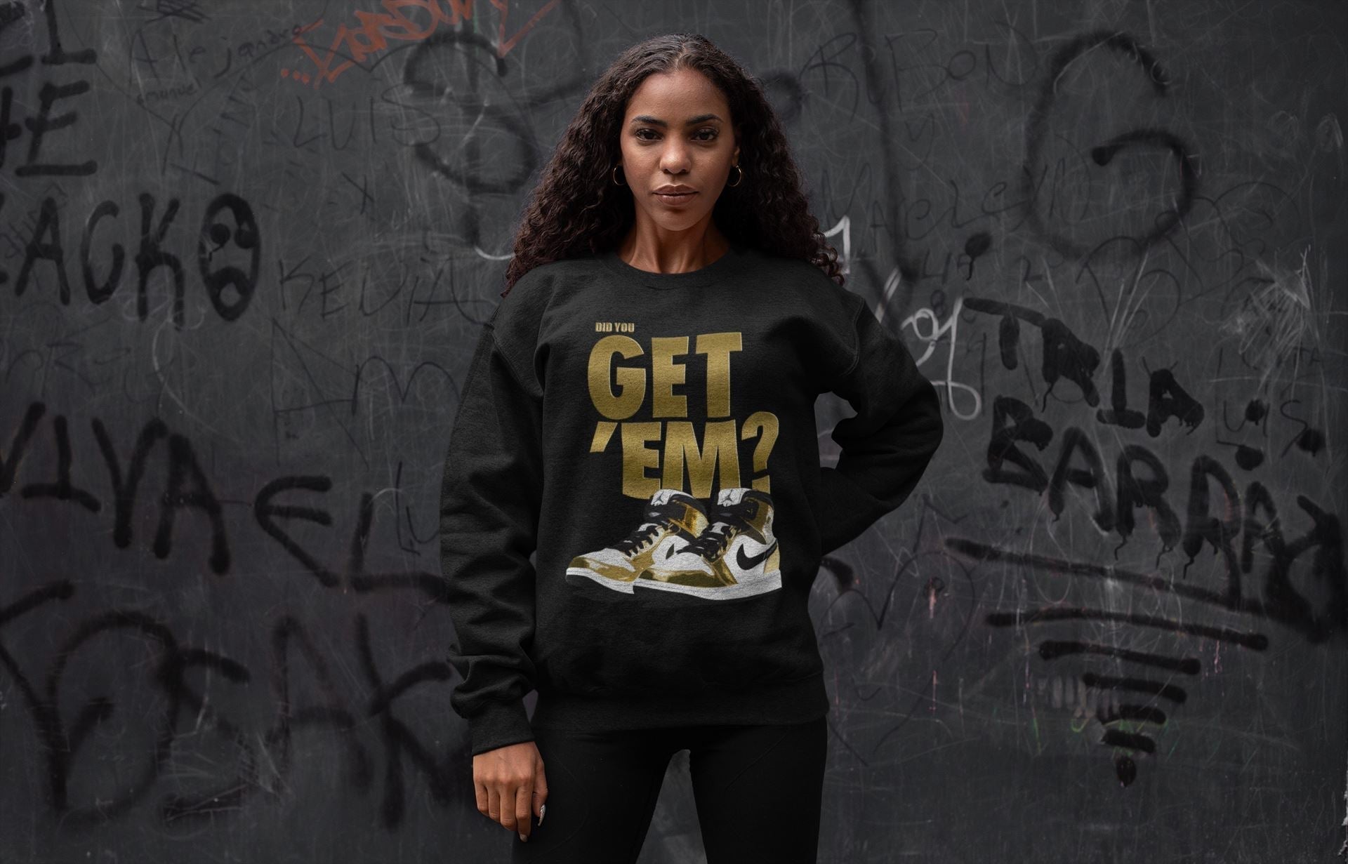 Did You Get 'Em Unisex Tops - Air Jordan 1 Metallic Gold