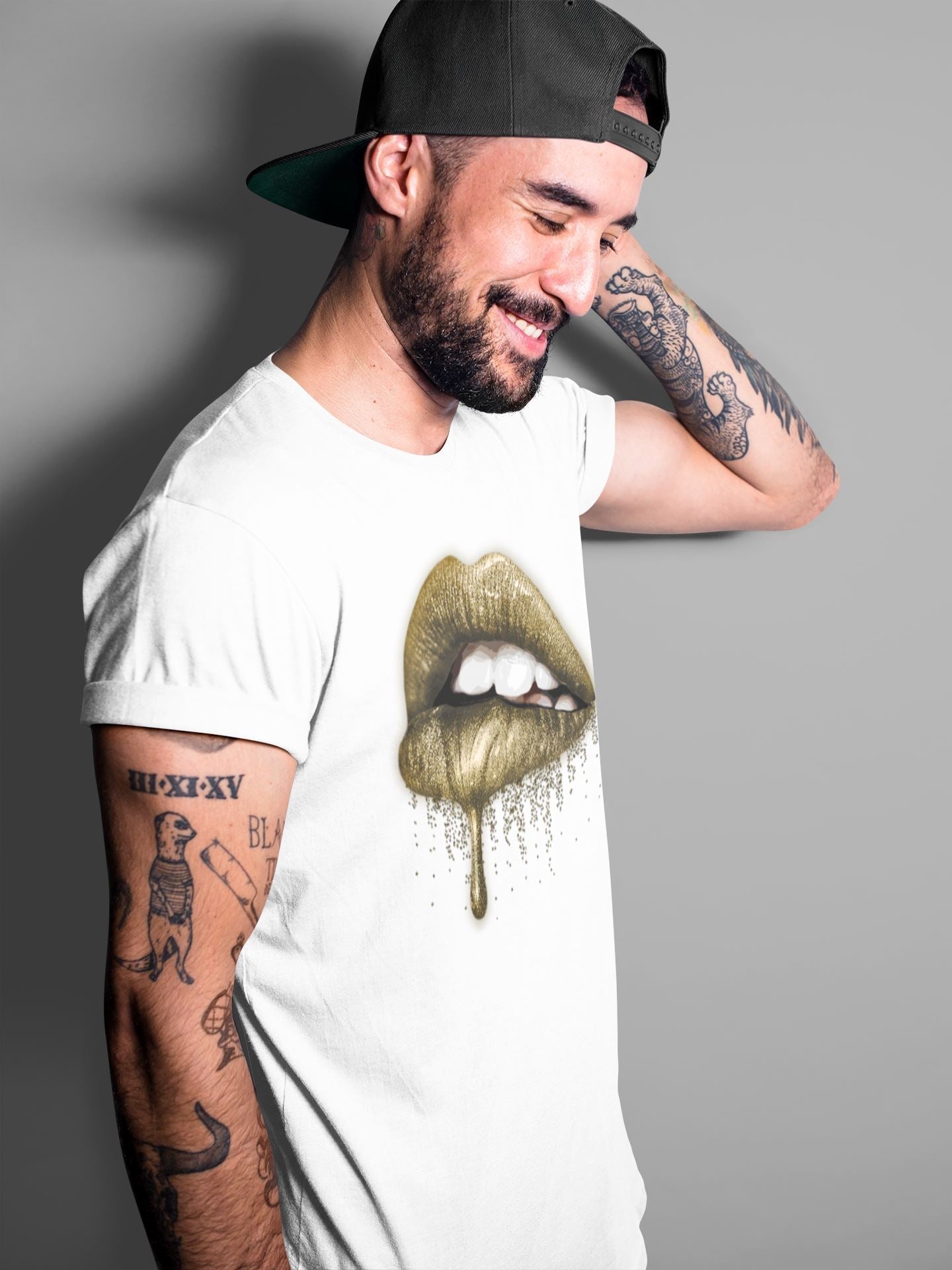 Dripping Lips Unisex Tops - Air Jordan 1 Metallic Gold
