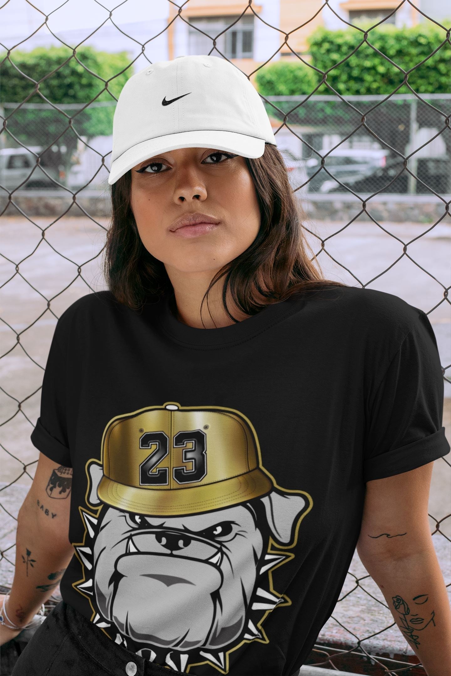English Bulldog Unisex Tops - Air Jordan 1 Metallic Gold